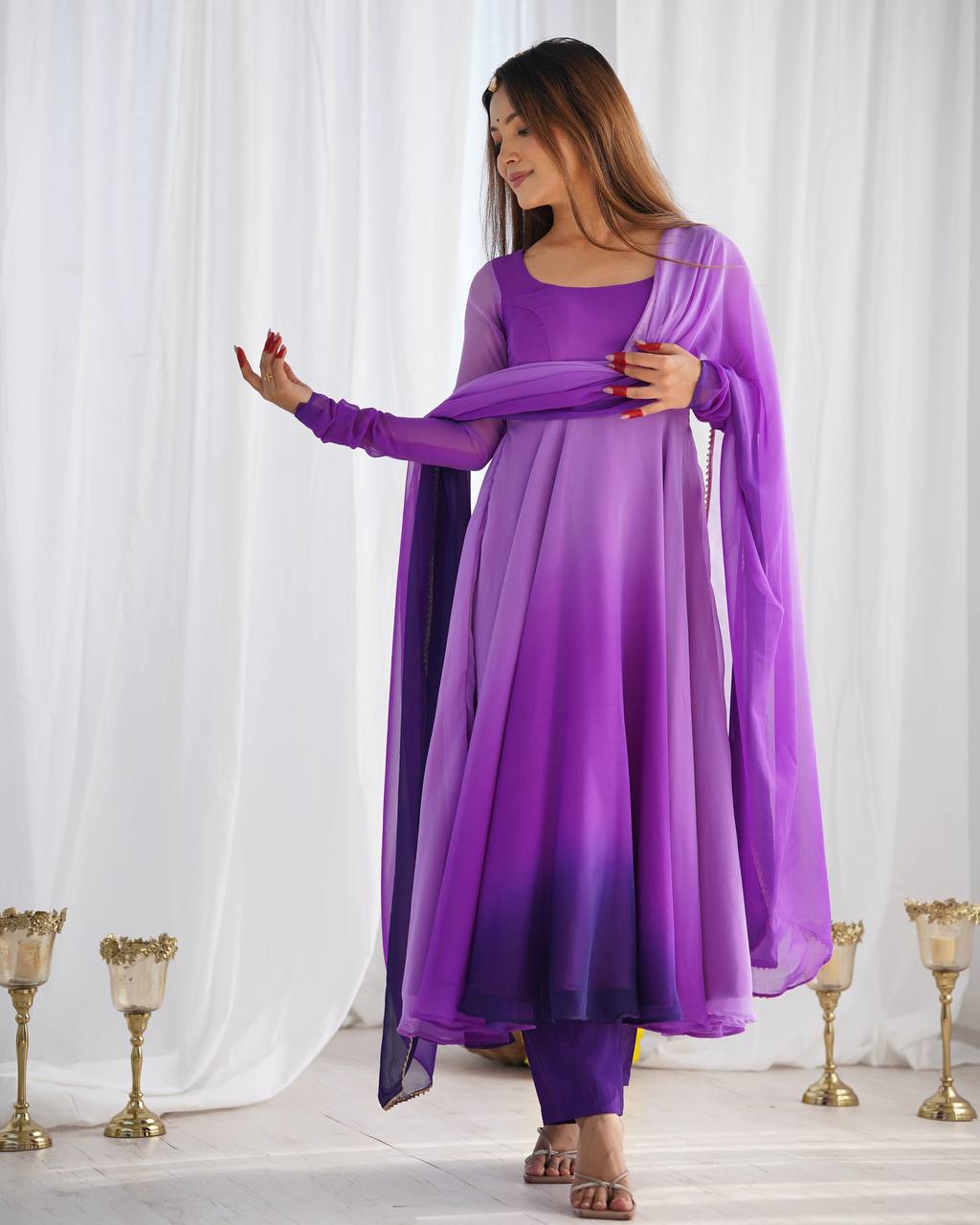 PURE SOFT FOX GEORGETTE MOST TRENDY PADDING FABRIC GOWN