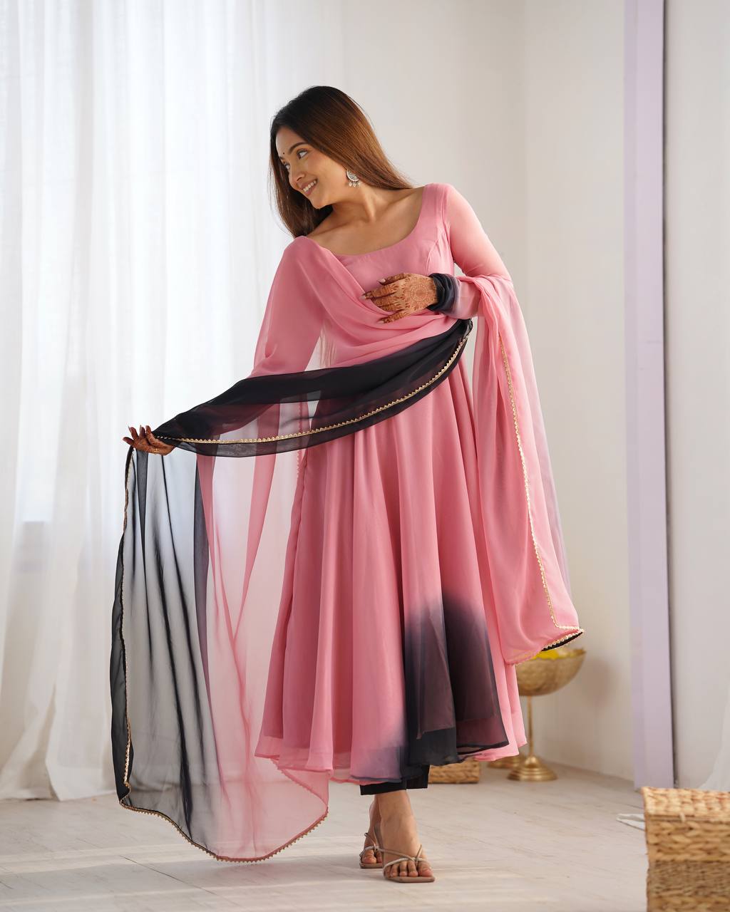 PURE SOFT FOX GEORGETTE MOST TRENDY PADDING FABRIC GOWN