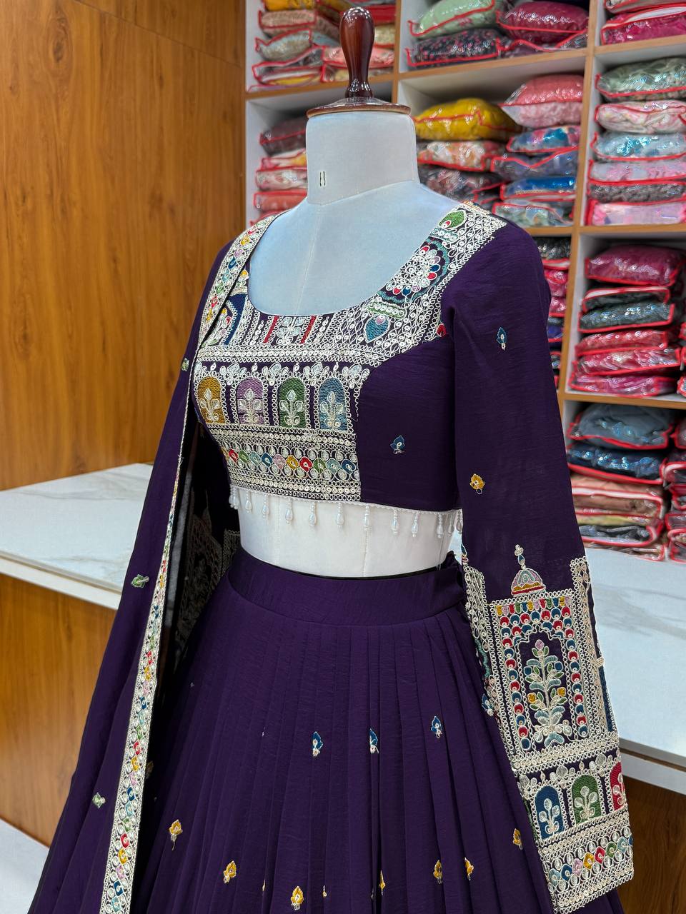 PURE VICHITRA SILK FABRIC LEHENGHA CHOLI
