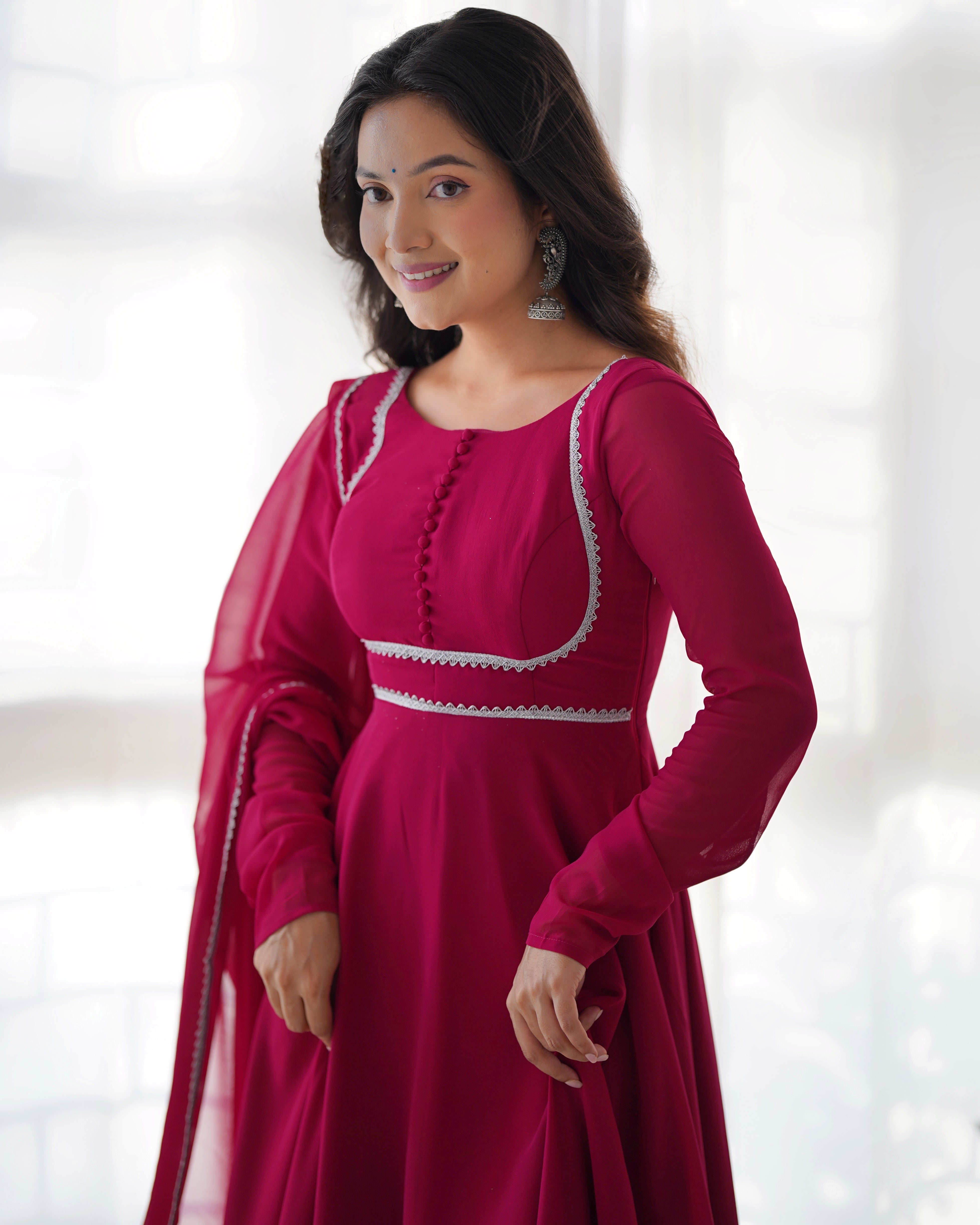 ANARKALI GOWN DUPPTA FULL SET WITH PENT GOWN
