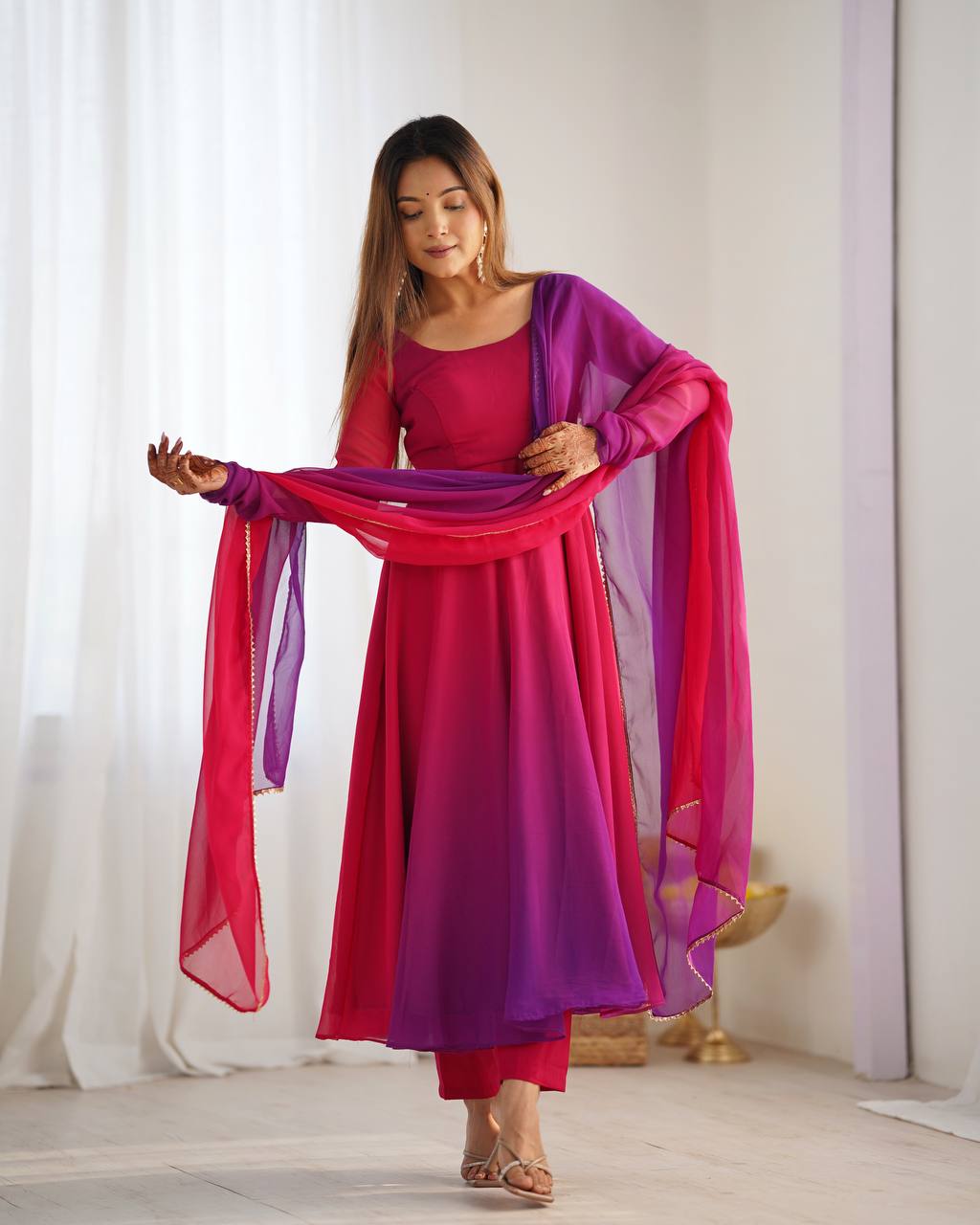PURE SOFT FOX GEORGETTE MOST TRENDY PADDING FABRIC GOWN
