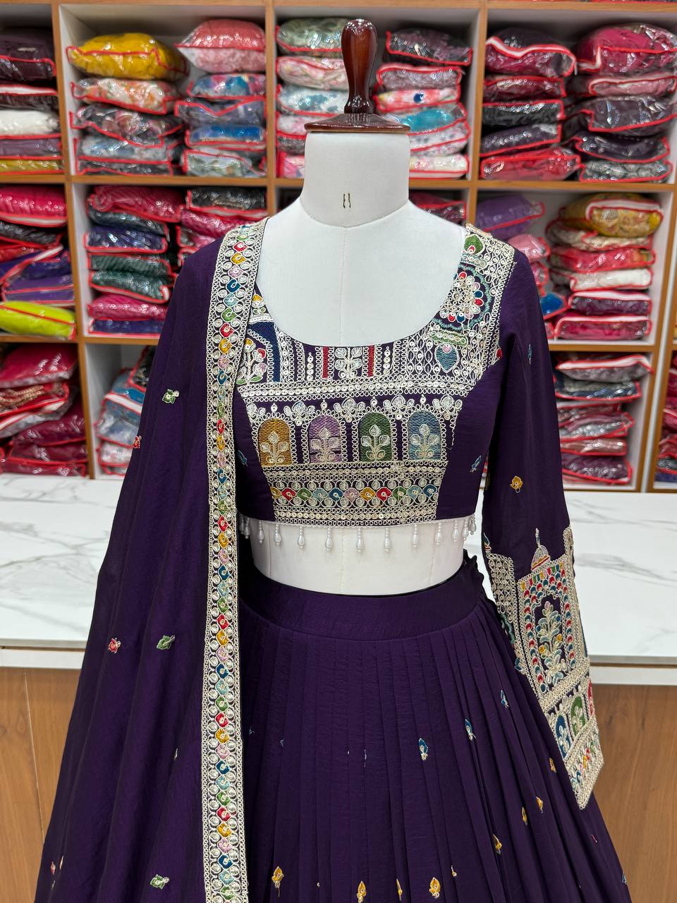PURE VICHITRA SILK FABRIC LEHENGHA CHOLI