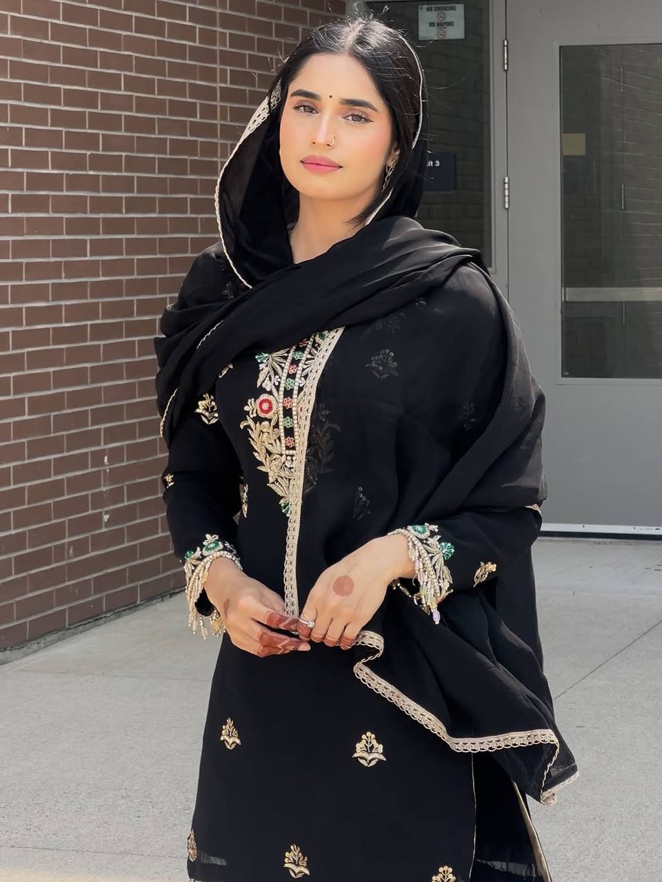 Party Wear Look Top-Sharara and Dupatta With Heavy Embroidery