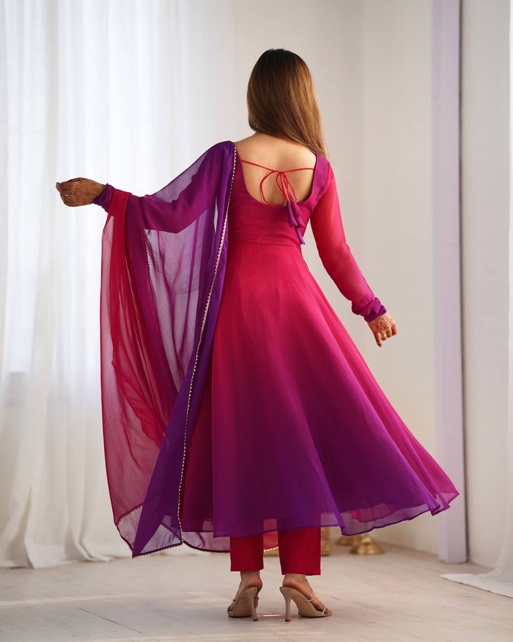 PURE SOFT FOX GEORGETTE MOST TRENDY PADDING FABRIC GOWN