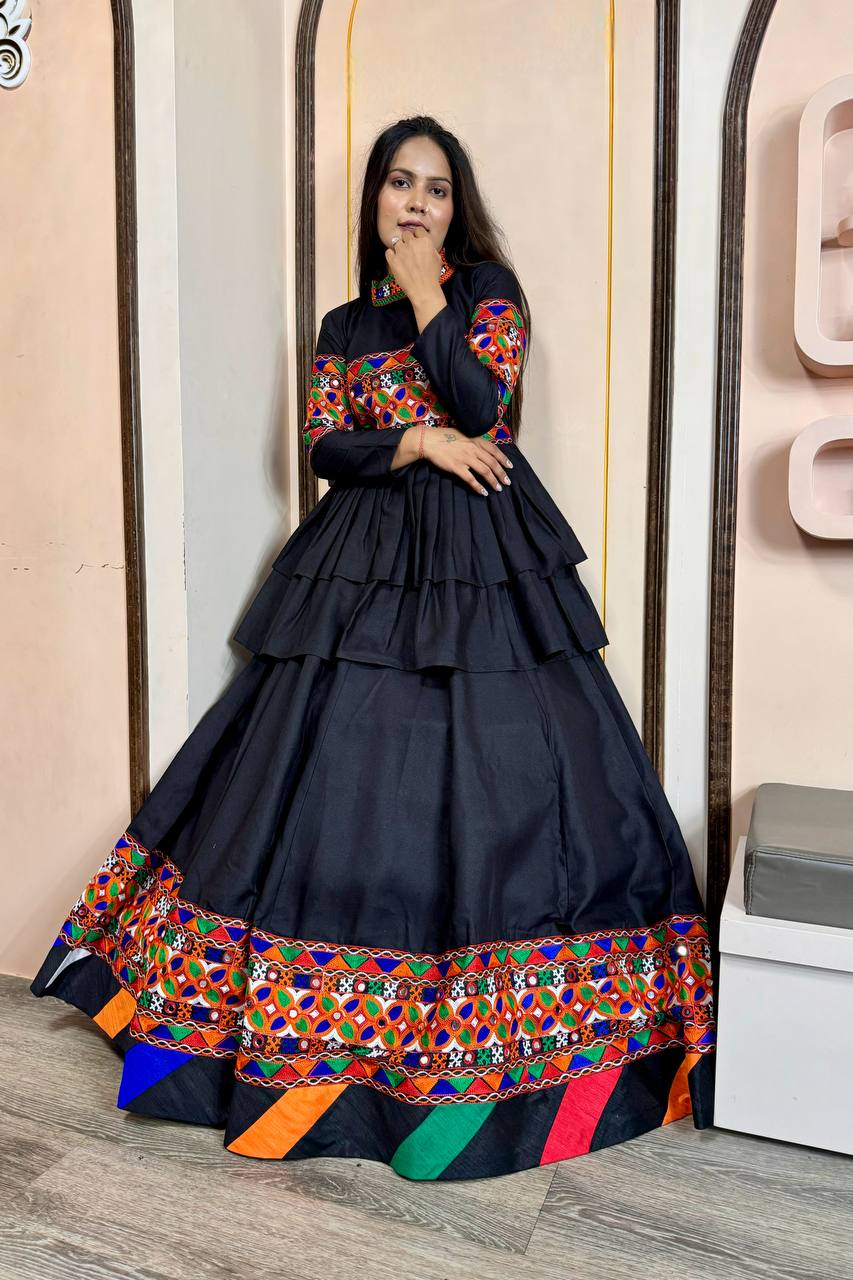 Embroidery With Real Mirror Hand Work Full Stitched Lahenga