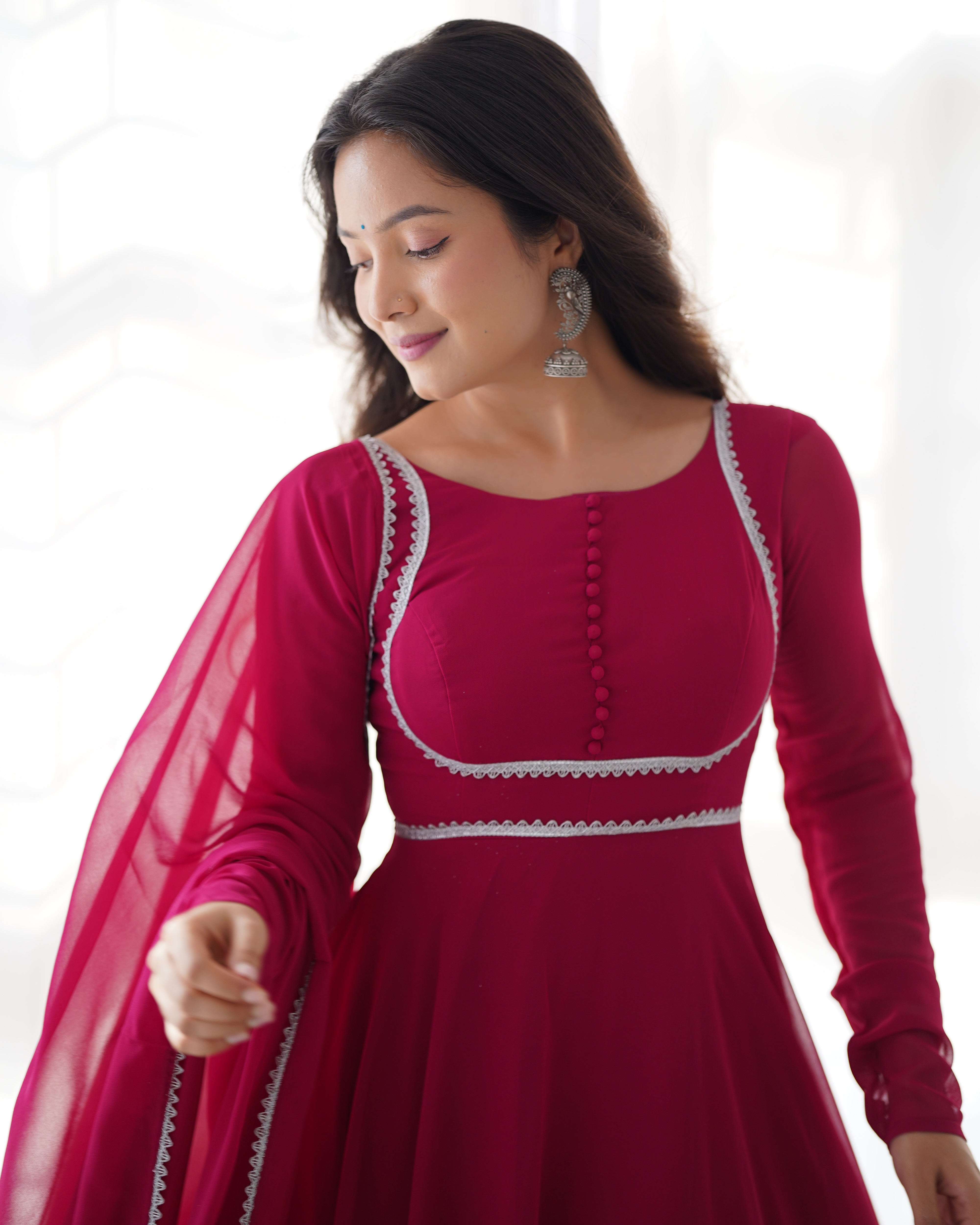 ANARKALI GOWN DUPPTA FULL SET WITH PENT GOWN