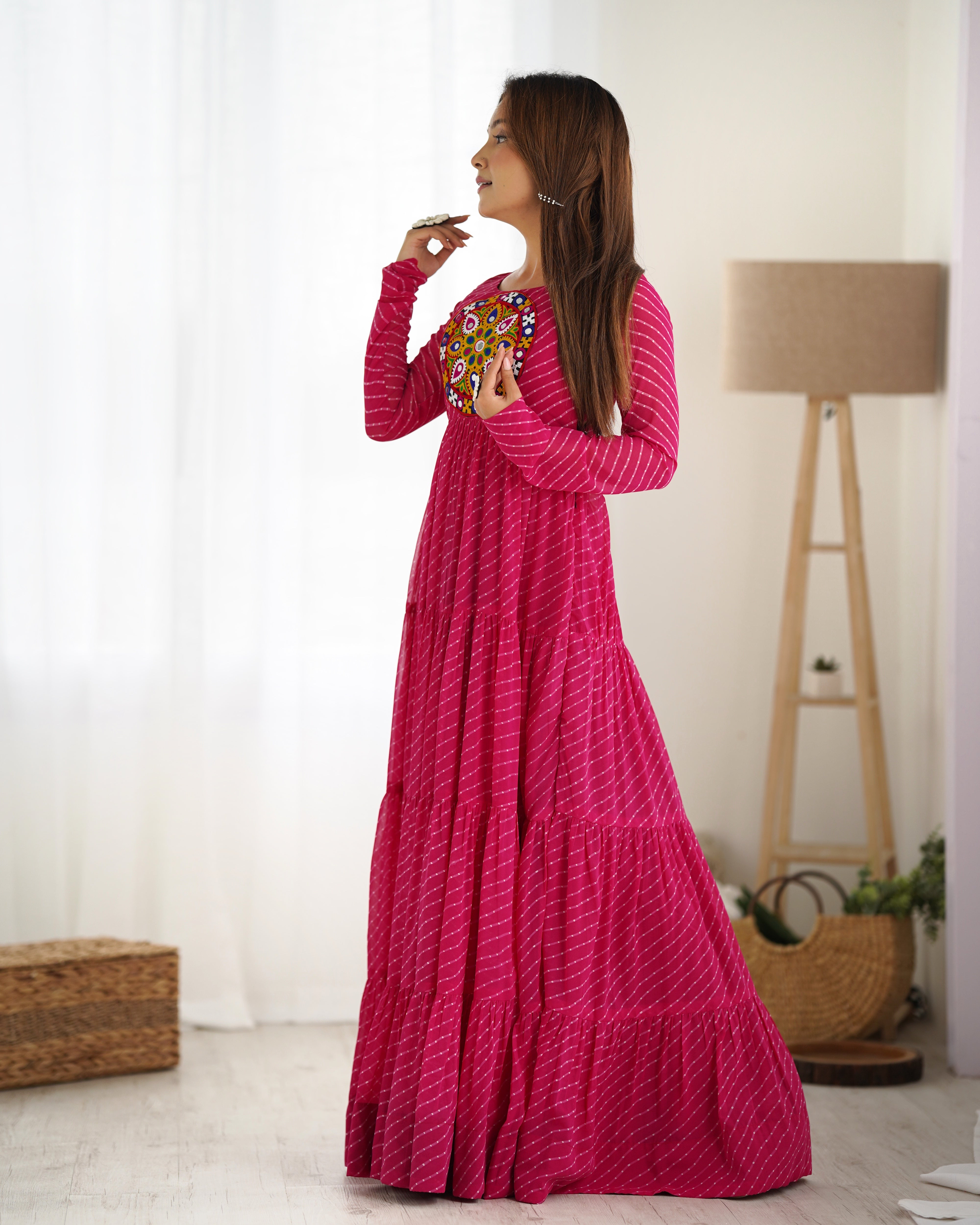 PRINT FABRIC FULLY FLAIR ANARKALI FULLY STTICHED GOWN