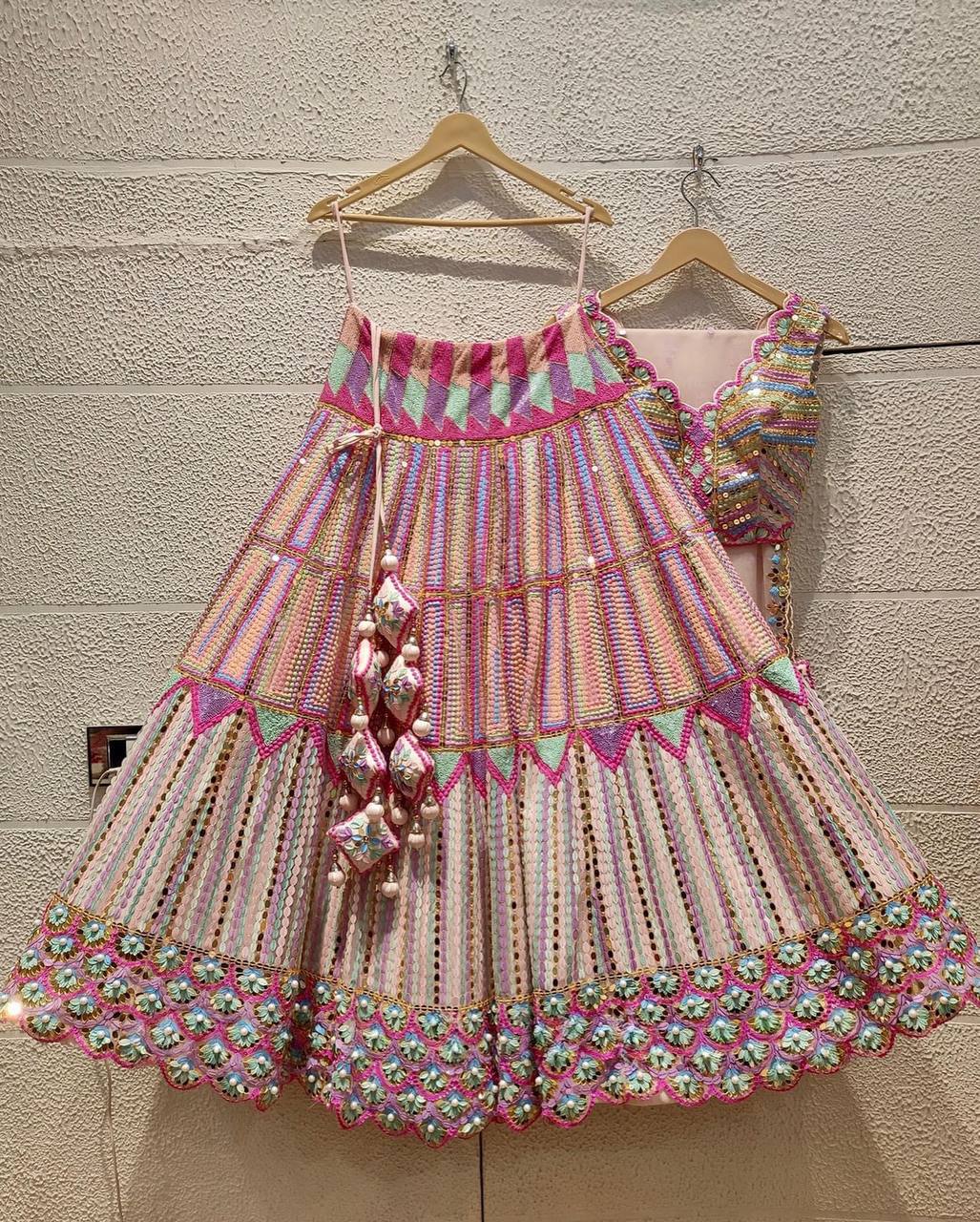 Heavy Thread Work Lahengha - Choli