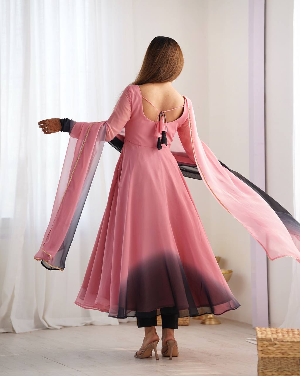 PURE SOFT FOX GEORGETTE MOST TRENDY PADDING FABRIC GOWN