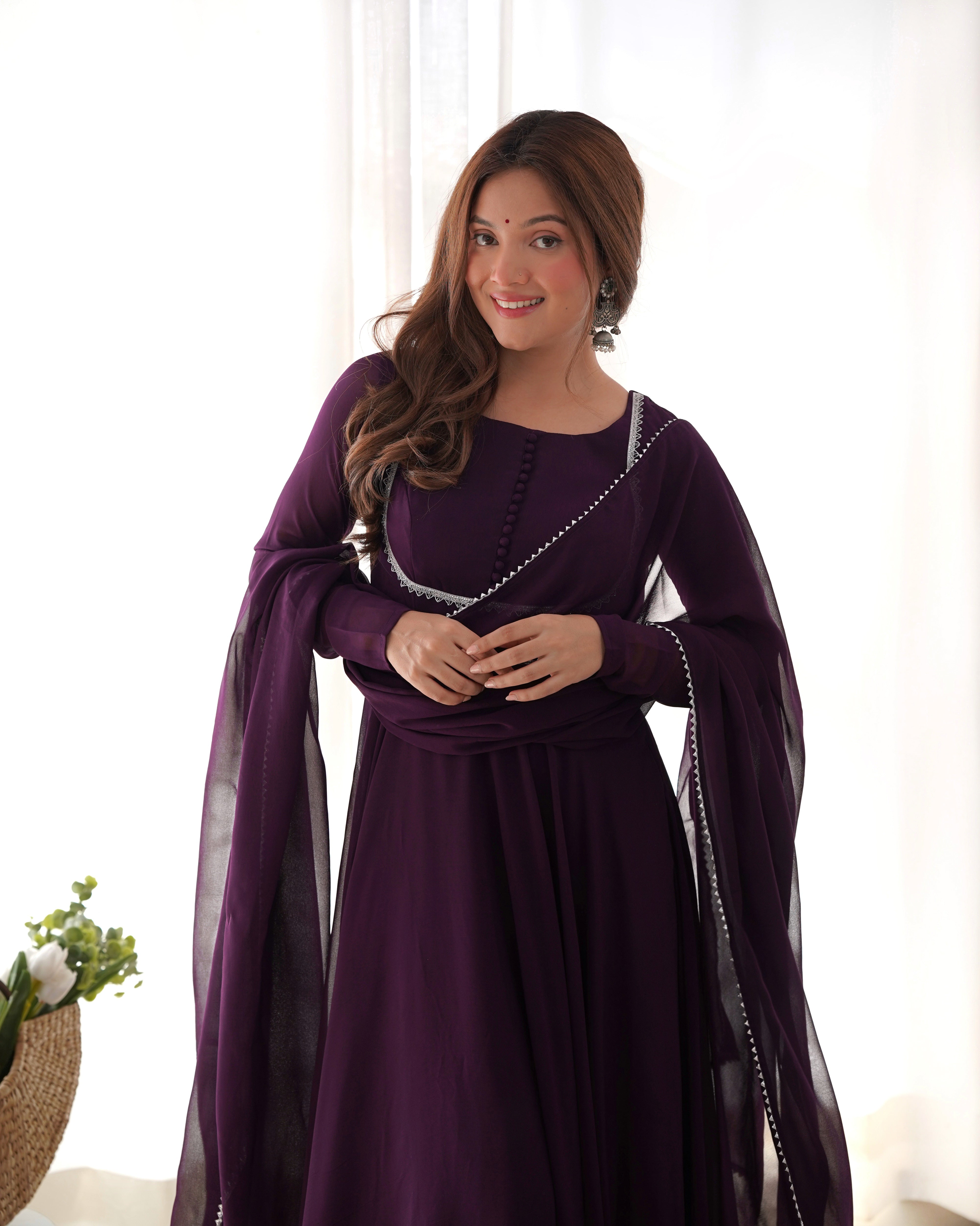 ANARKALI GOWN DUPPTA FULL SET WITH PENT GOWN