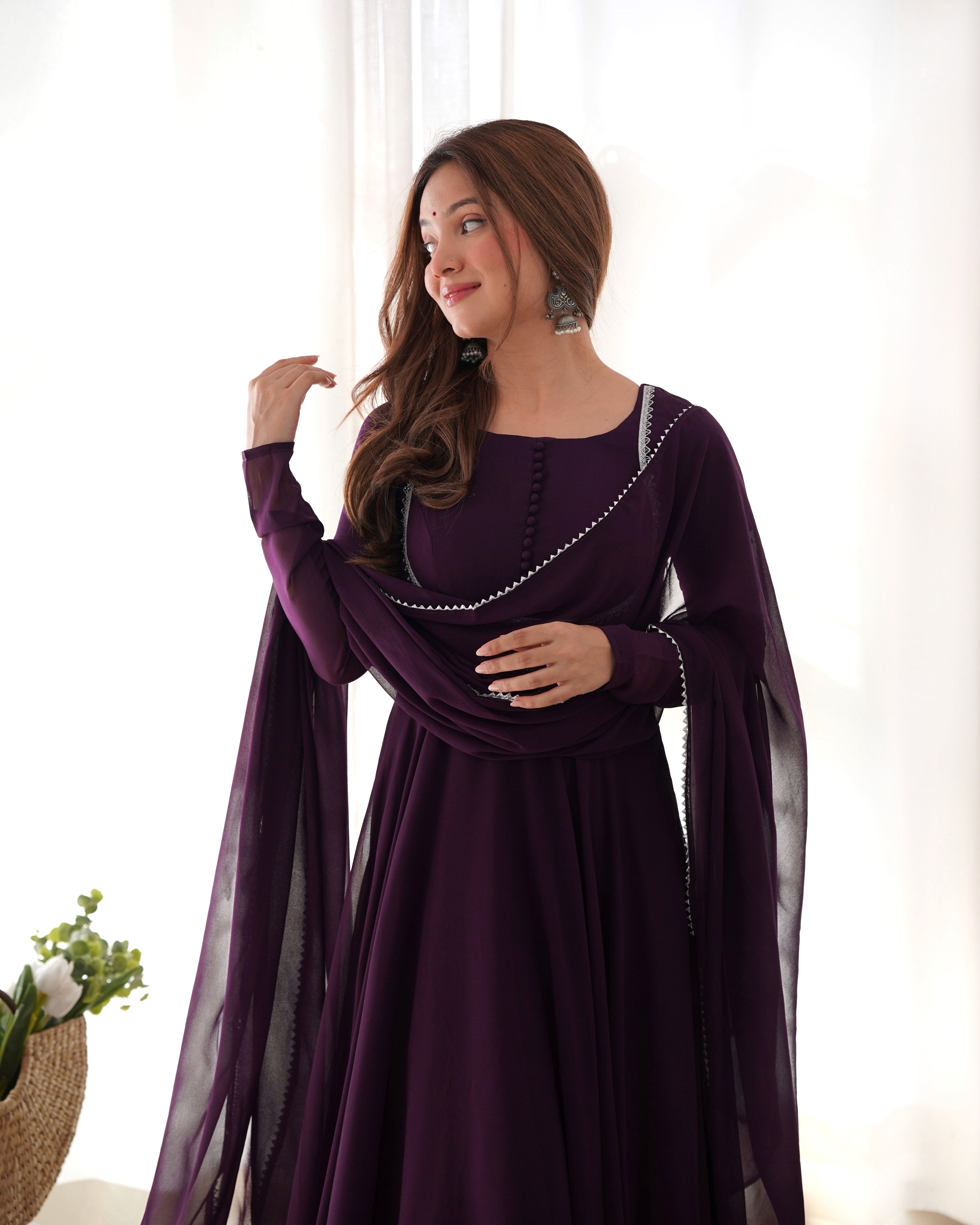 ANARKALI GOWN DUPPTA FULL SET WITH PENT GOWN