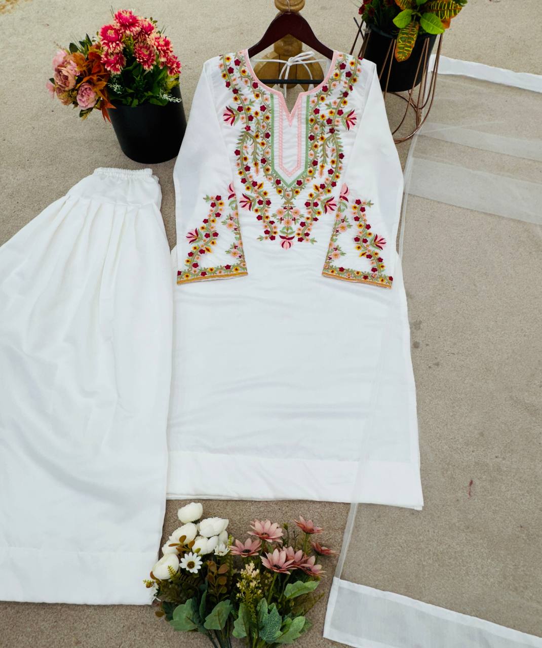 Silk Top-Bottom And Dupatta Set