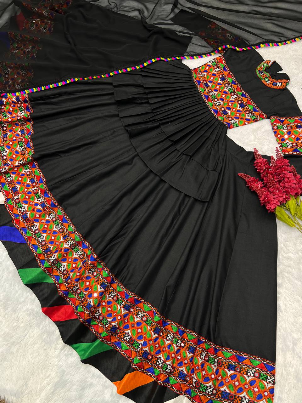 Embroidery With Real Mirror Hand Work Full Stitched Lahenga