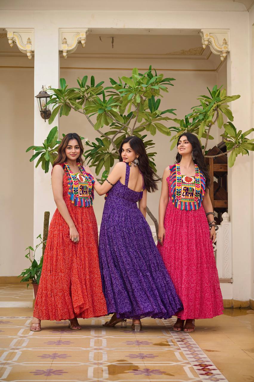 Navratri Special Gamathi Work Gown