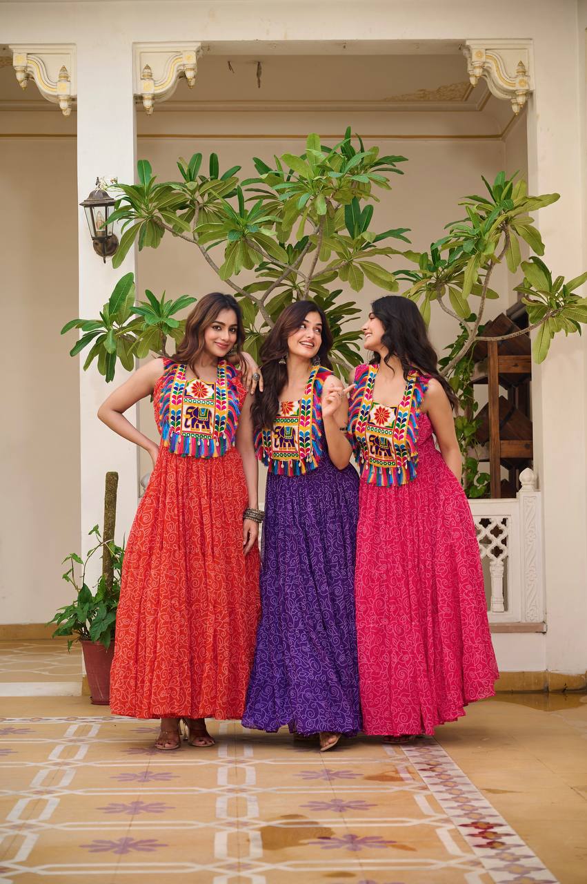 Navratri Special Gamathi Work Gown