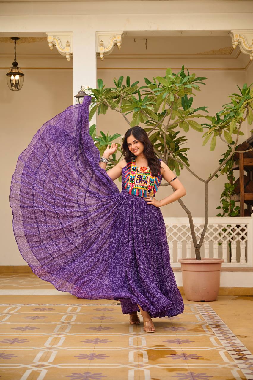 Navratri Special Gamathi Work Gown