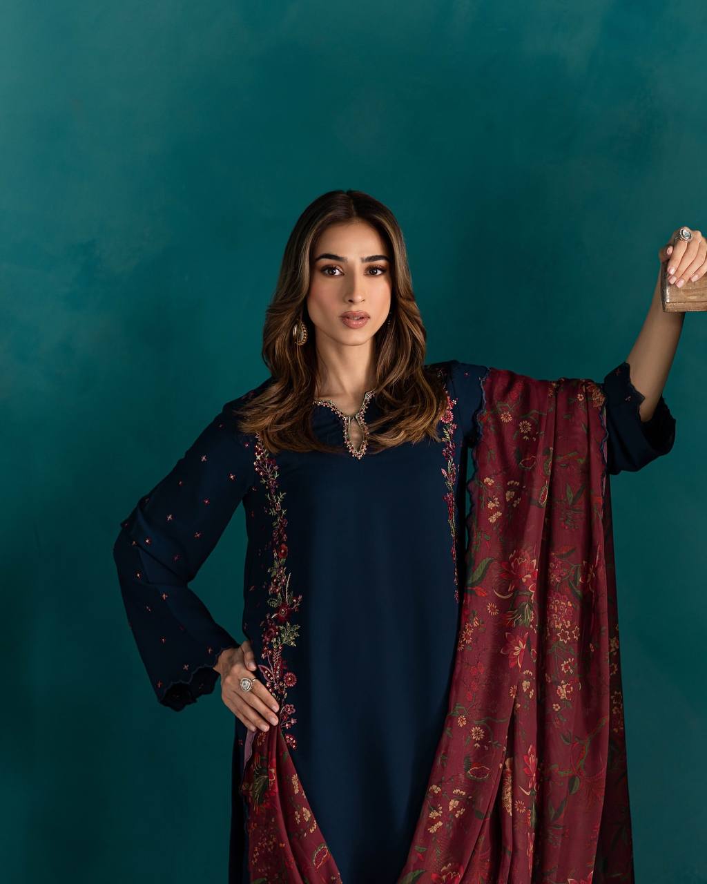 Silk Top-Bottom And Dupatta Set
