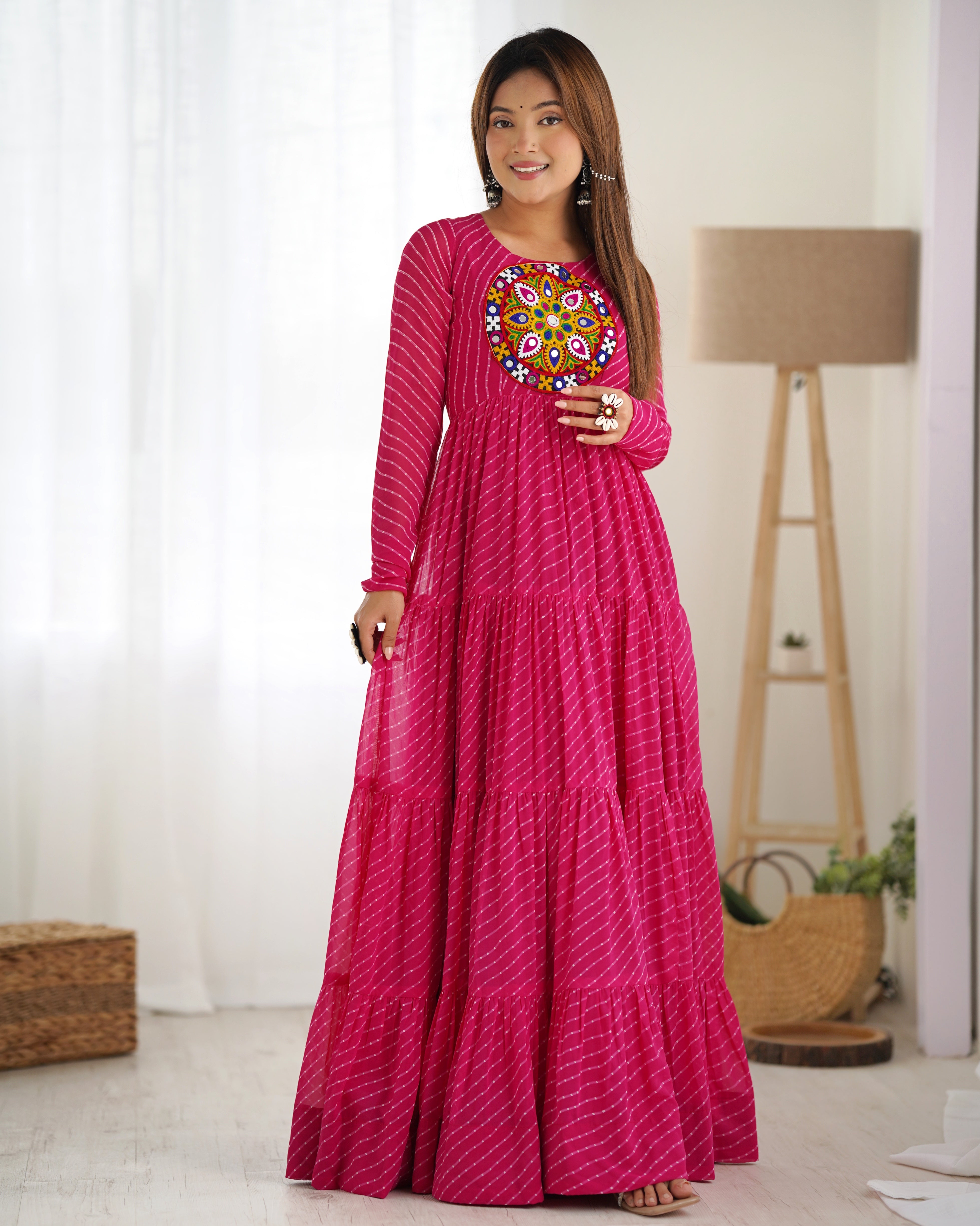 PRINT FABRIC FULLY FLAIR ANARKALI FULLY STTICHED GOWN