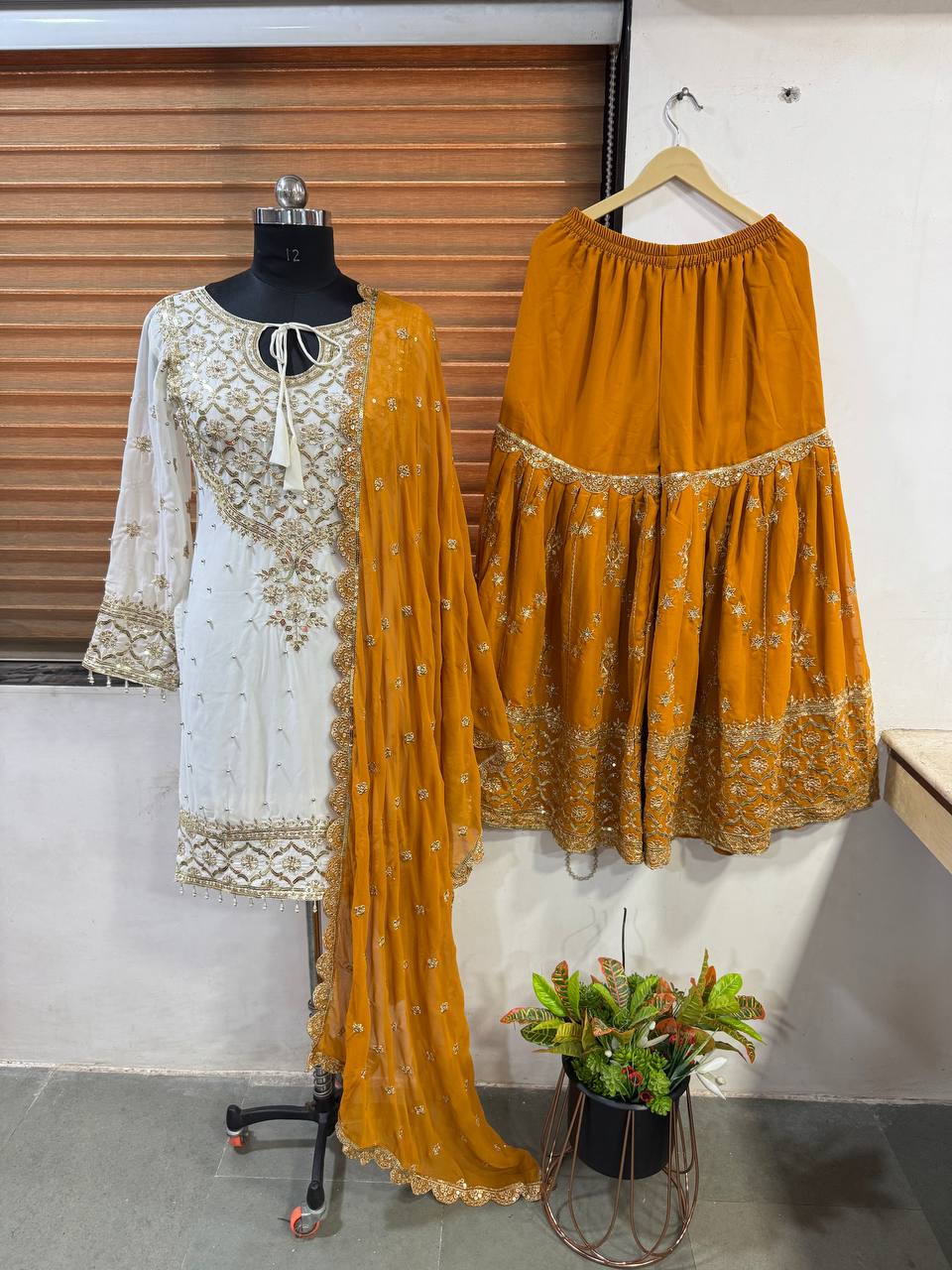Party Wear Top-Plazzo and Dupatta With Heavy Embroidery Work