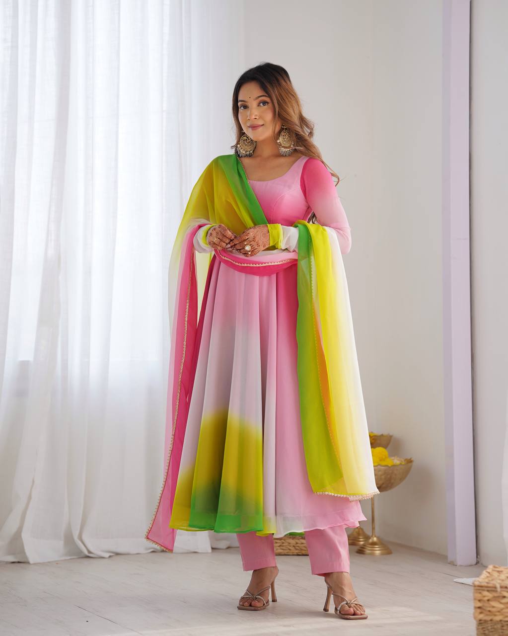 PURE SOFT FOX GEORGETTE MOST TRENDY PADDING FABRIC GOWN