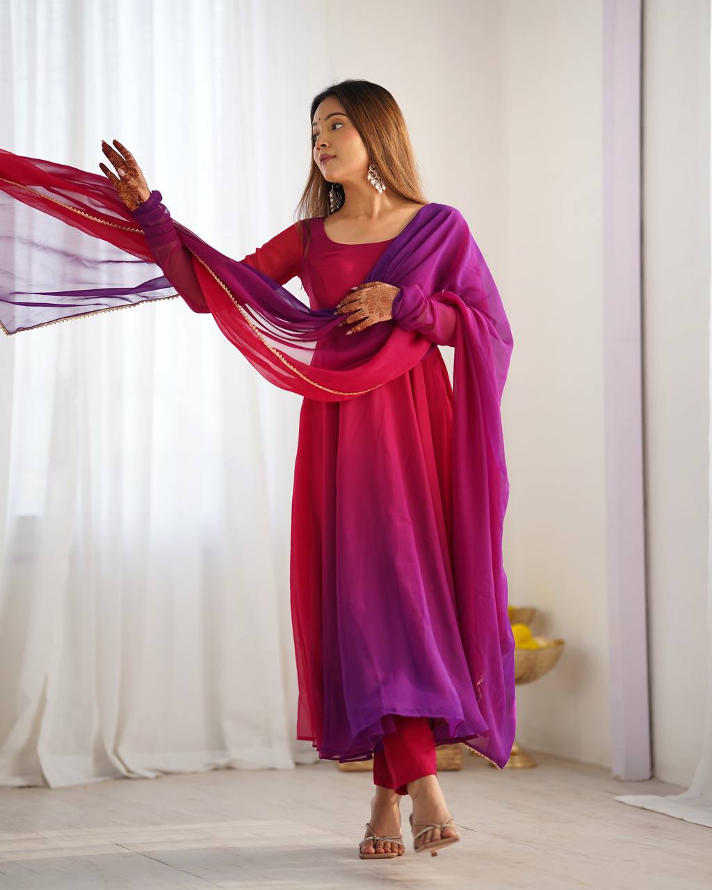 PURE SOFT FOX GEORGETTE MOST TRENDY PADDING FABRIC GOWN