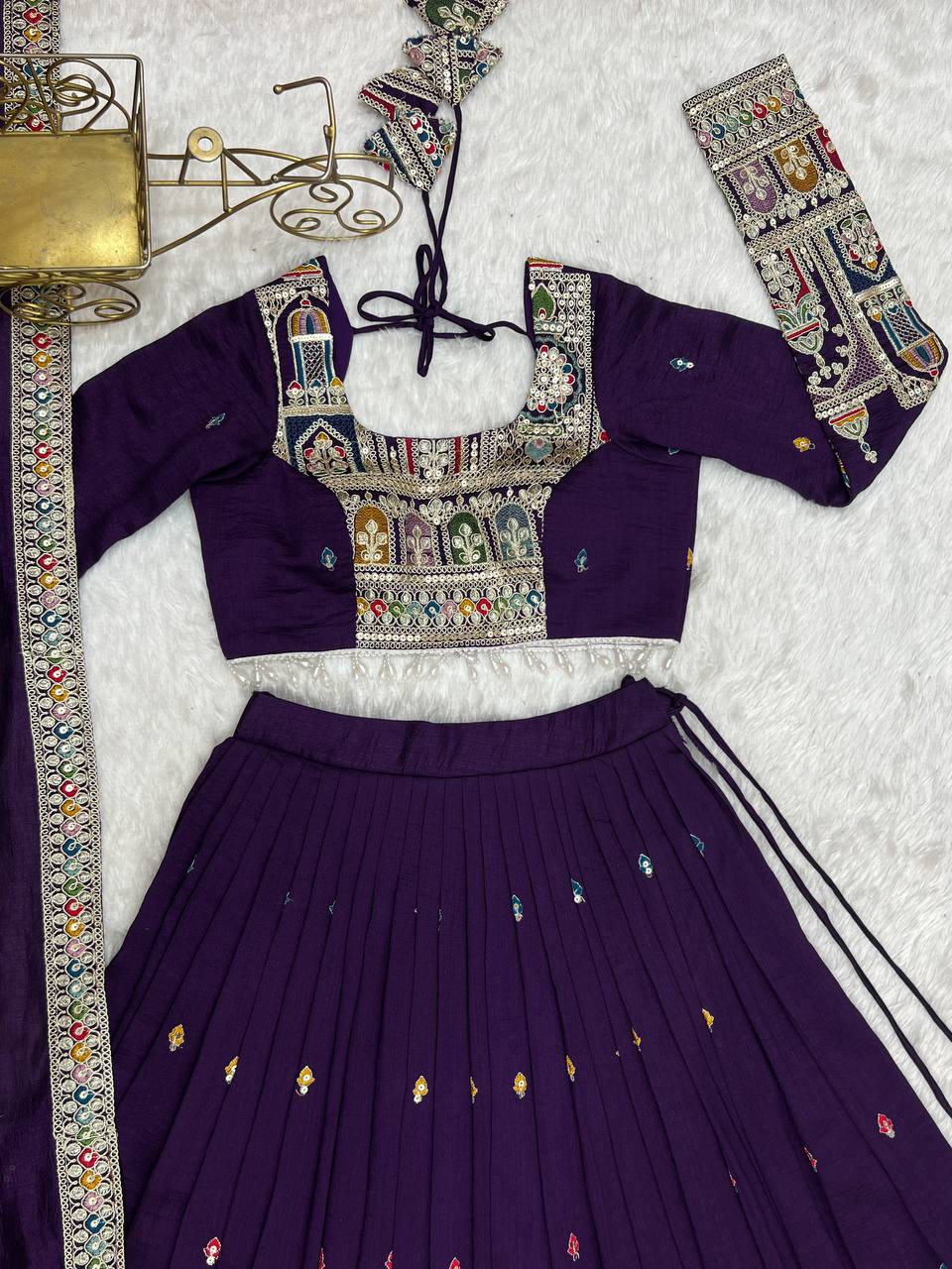 PURE VICHITRA SILK FABRIC LEHENGHA CHOLI