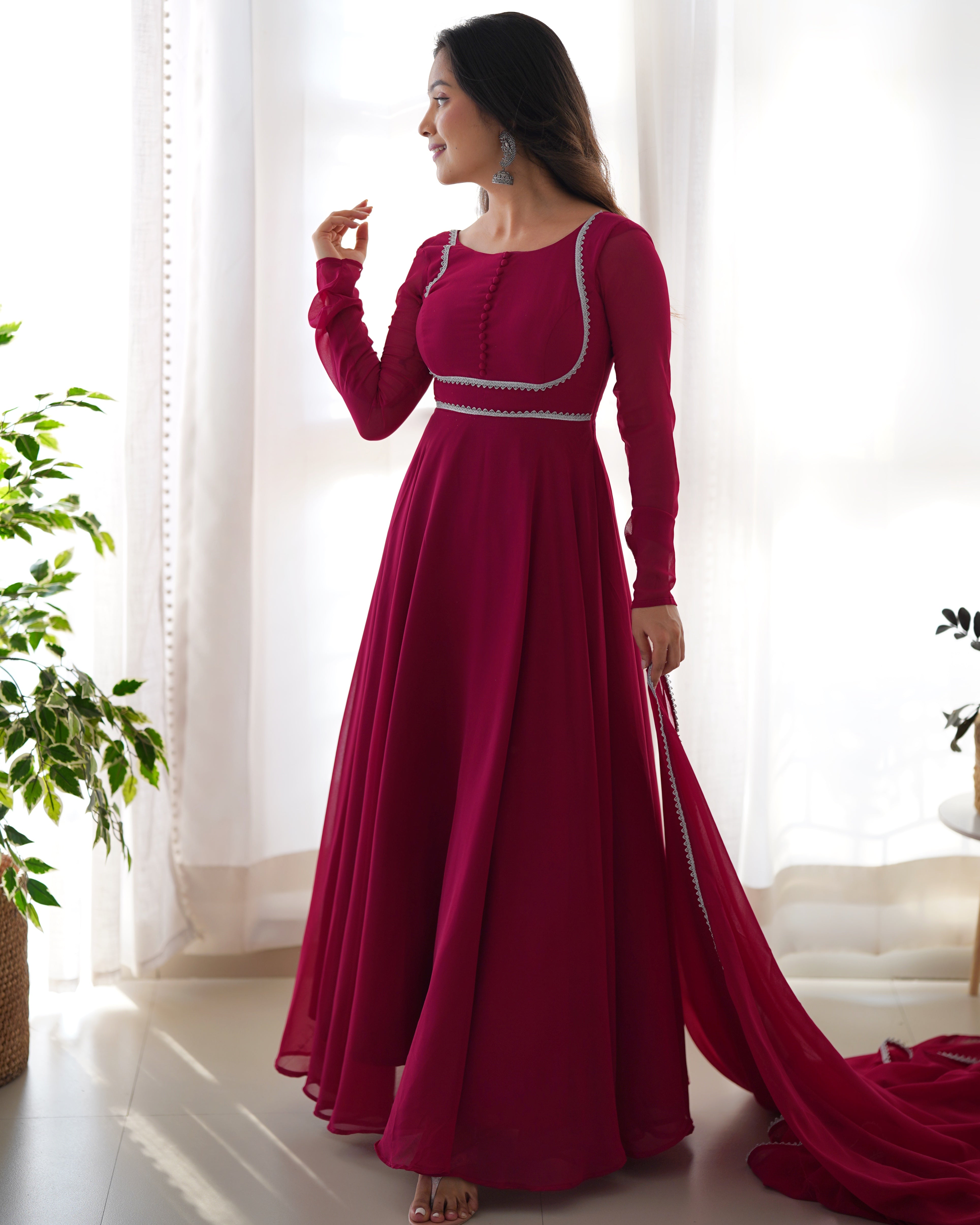 ANARKALI GOWN DUPPTA FULL SET WITH PENT GOWN