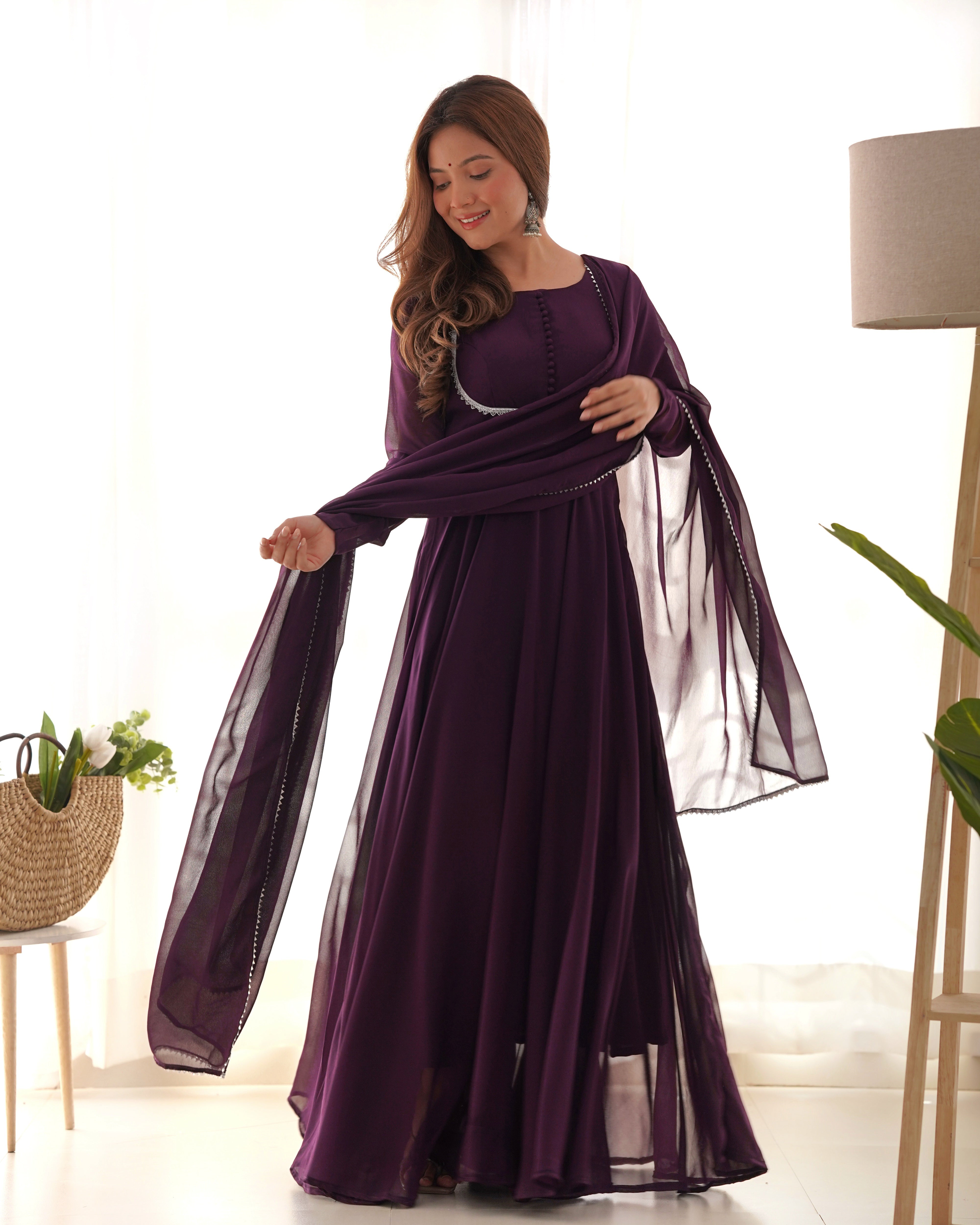 ANARKALI GOWN DUPPTA FULL SET WITH PENT GOWN