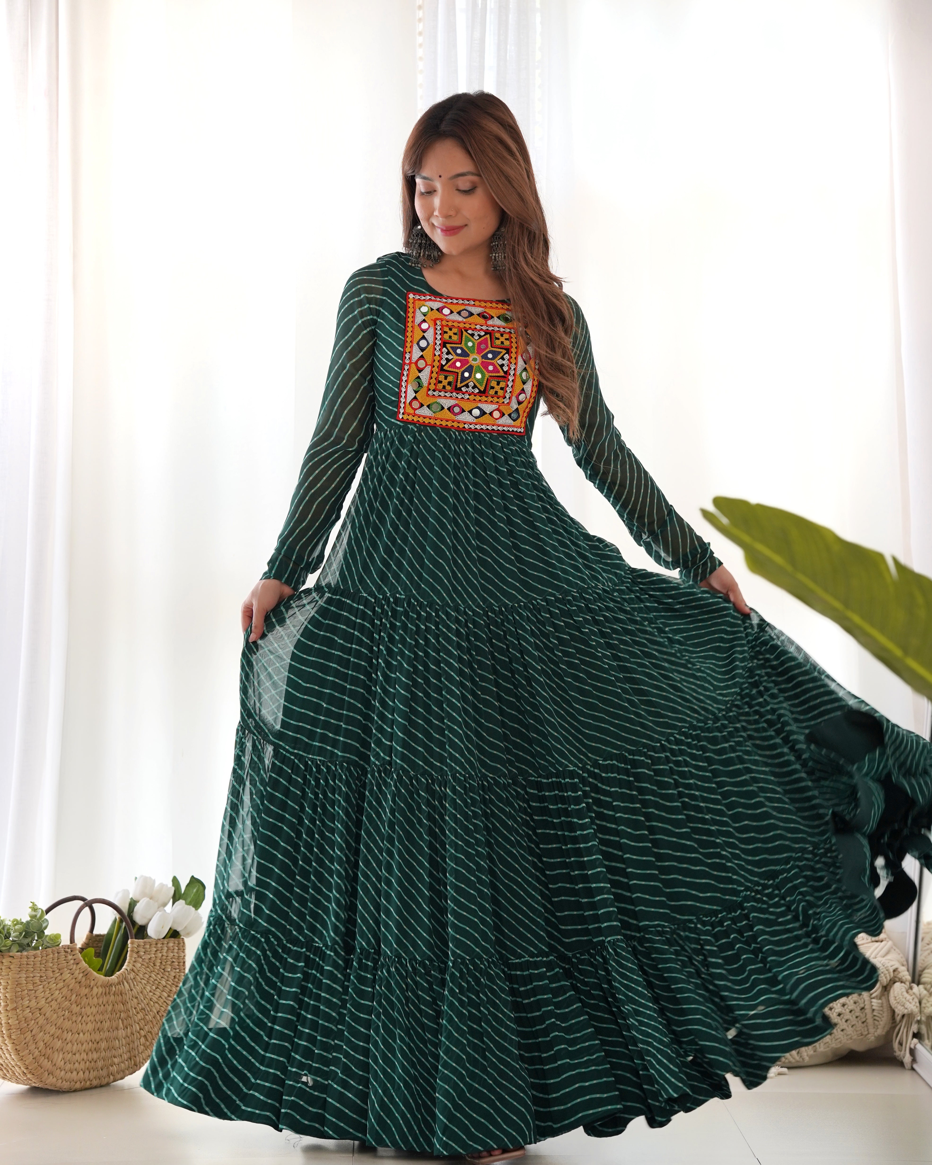 PRINT FABRIC FULLY FLAIR ANARKALI FULLY STTICHED GOWN