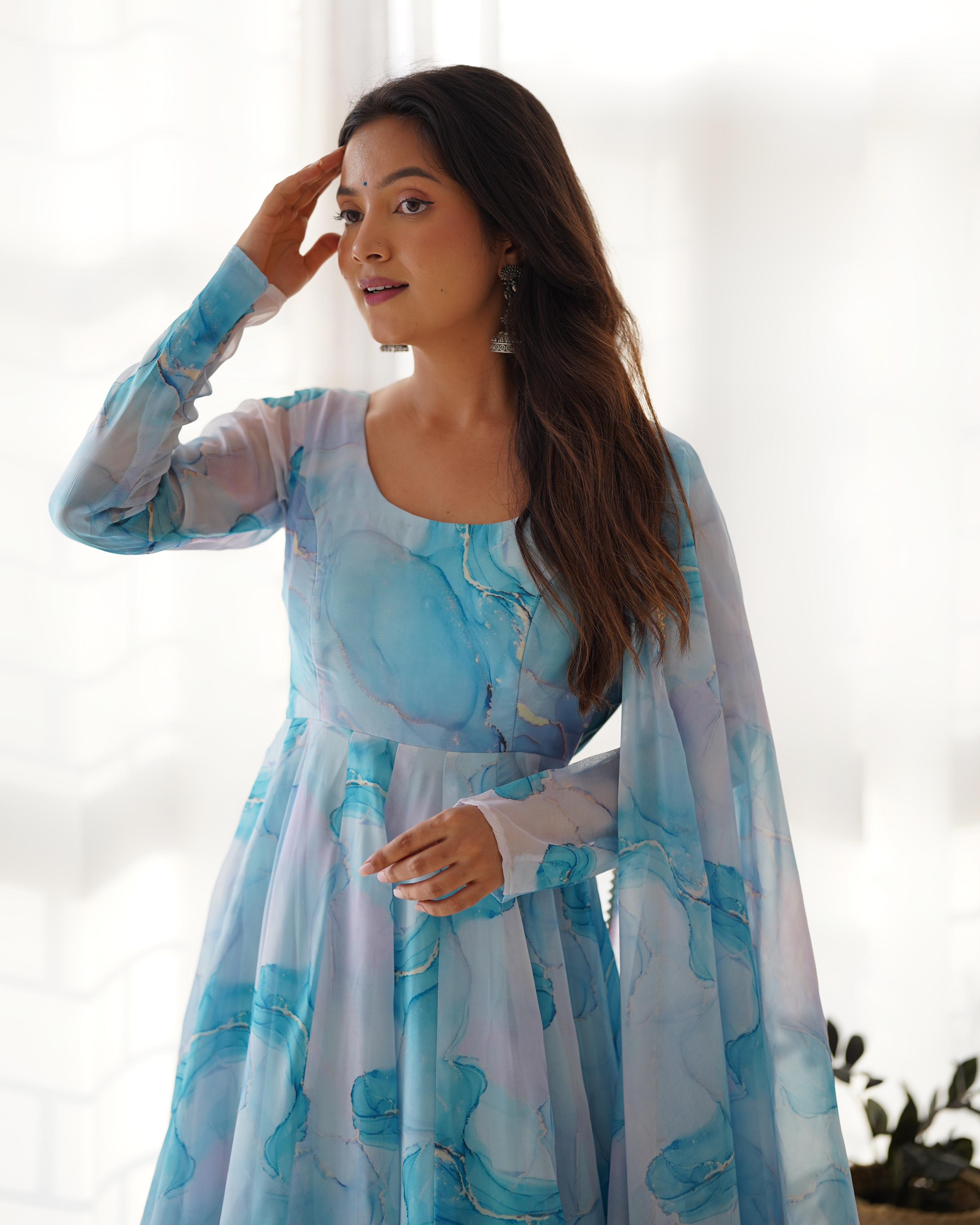 FULLY FLAIR KALI PATTERN AND CANVAS PATTA WITH DUPPTA SET,PENT READY TO WEAR