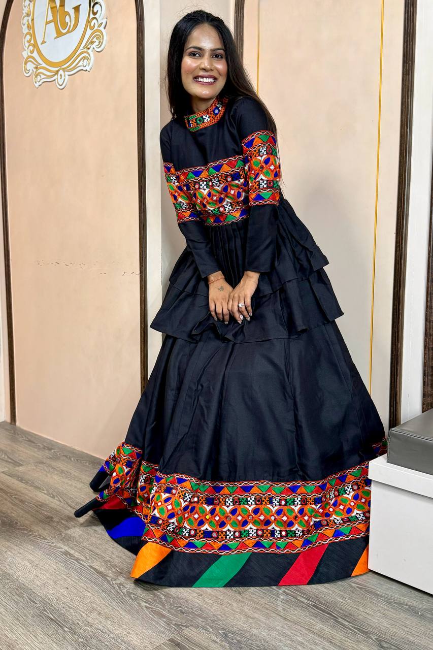 Embroidery With Real Mirror Hand Work Full Stitched Lahenga