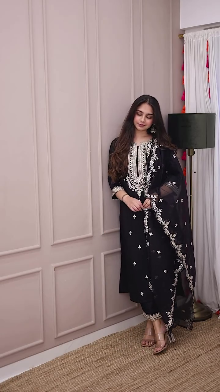 Premium Quality With Embroidery Coding Dori-Sequence Worked Kurti