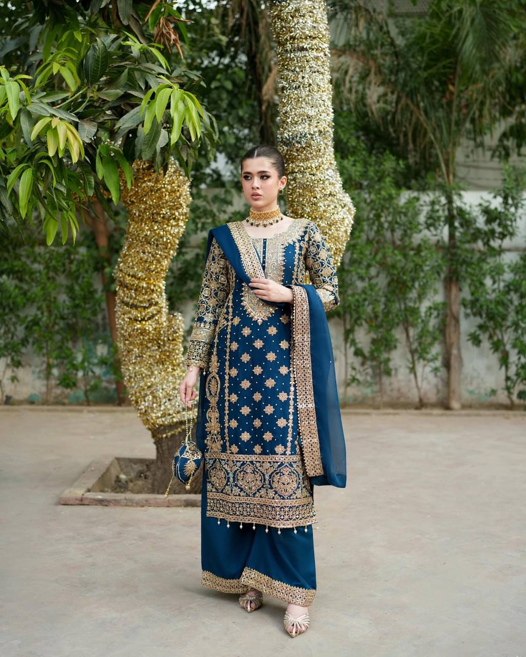 Faux Georgette With Heavy Embroidery Sequence Work Top-Bottom And Dupatta Set Fully Stitched Ready To Wear