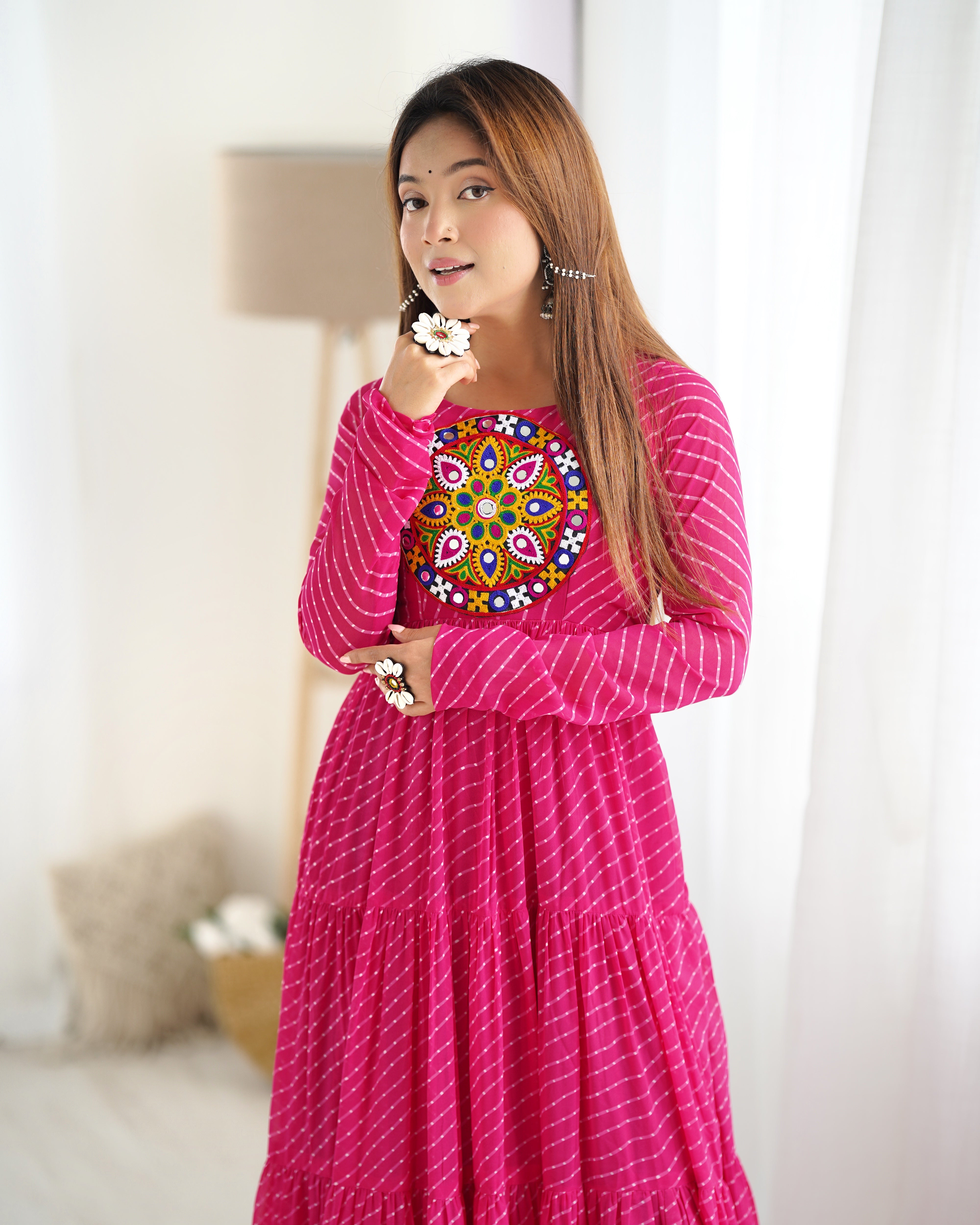 PRINT FABRIC FULLY FLAIR ANARKALI FULLY STTICHED GOWN