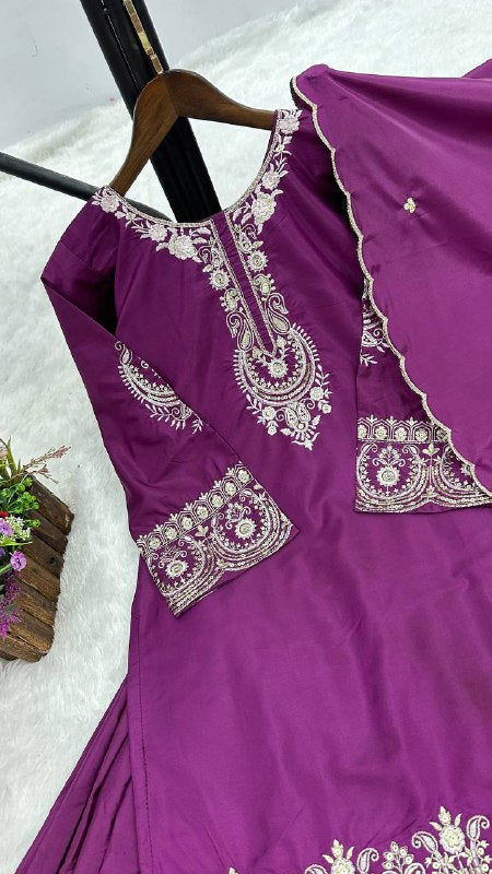 Fancy Top-Plazzo and Dupatta With Heavy Embroidery