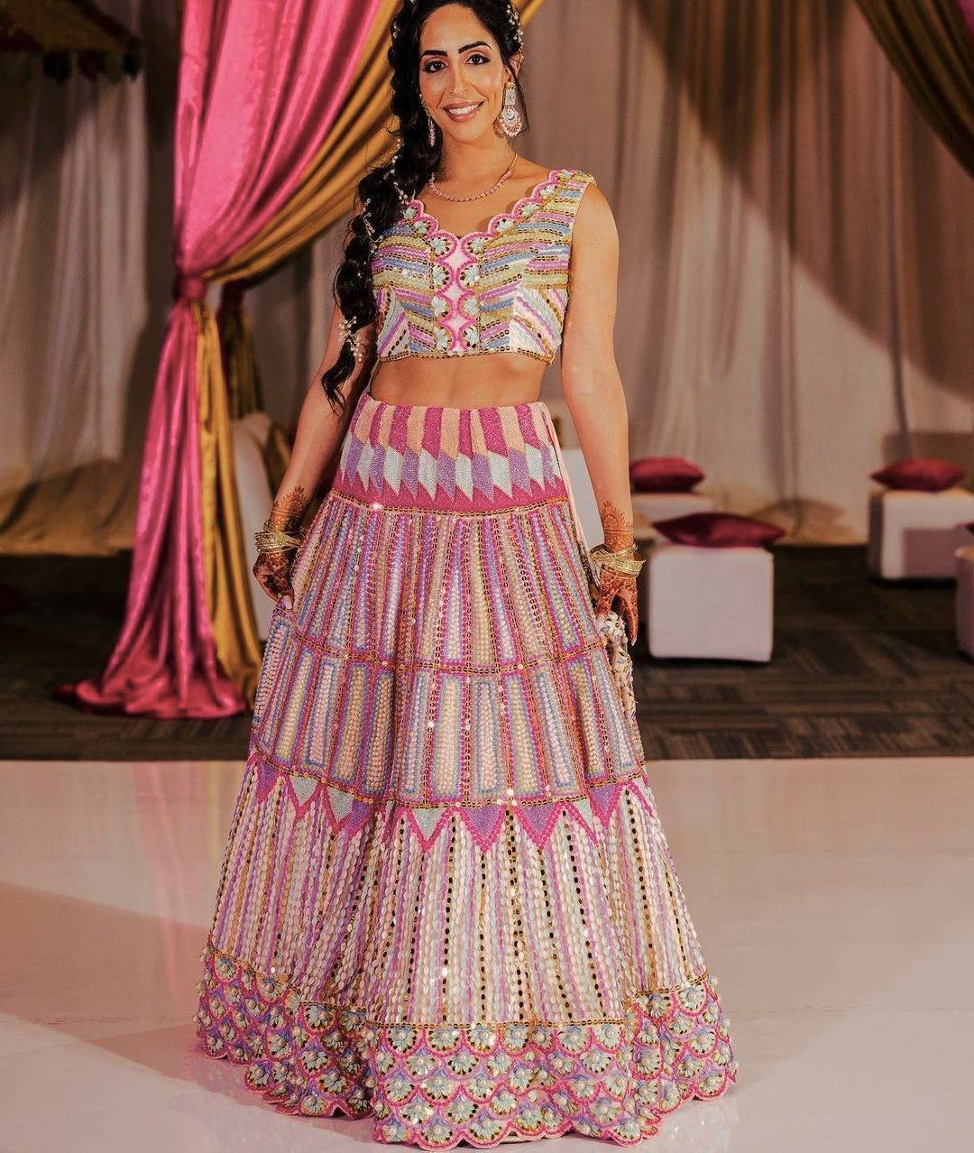Heavy Thread Work Lahengha - Choli