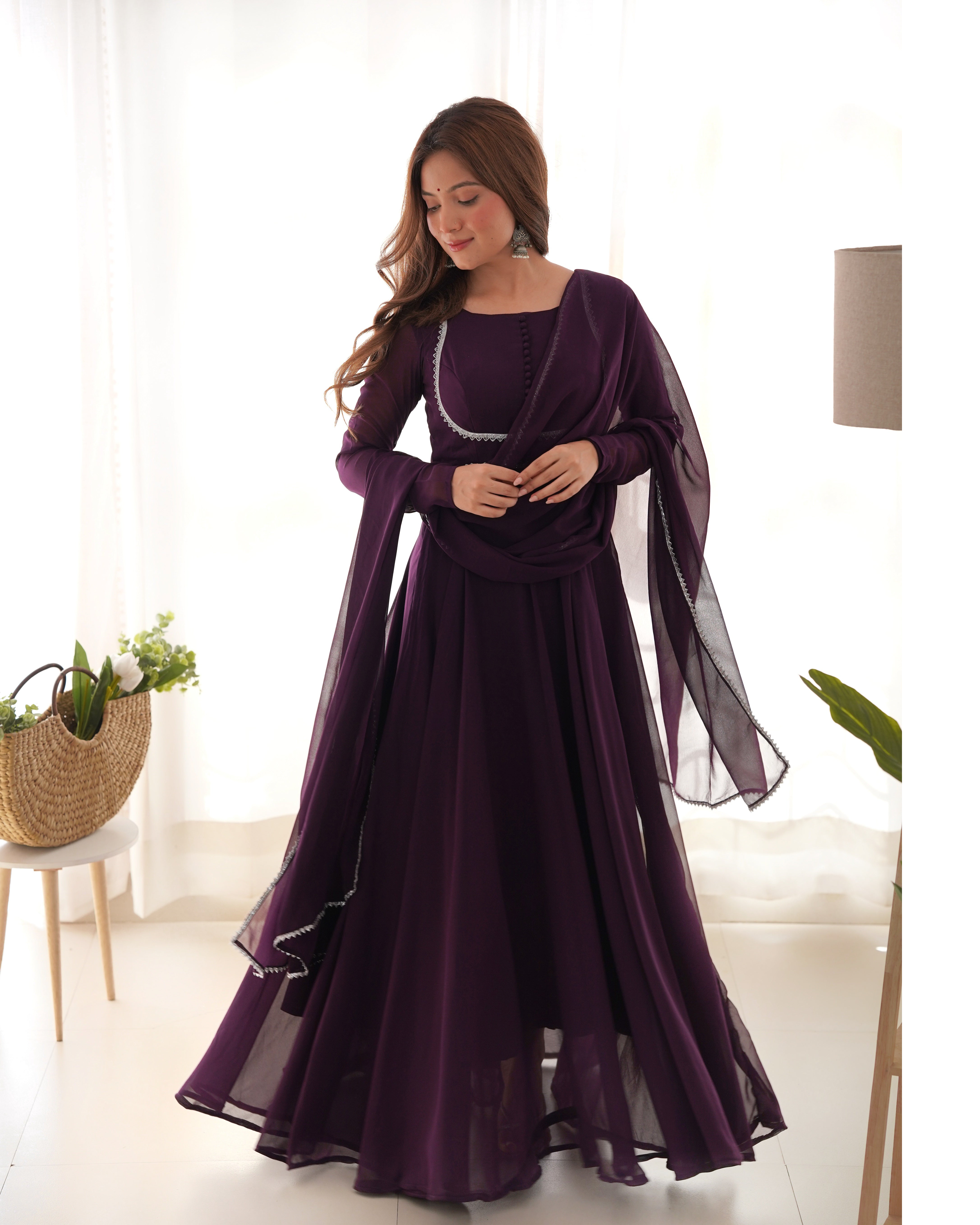 ANARKALI GOWN DUPPTA FULL SET WITH PENT GOWN