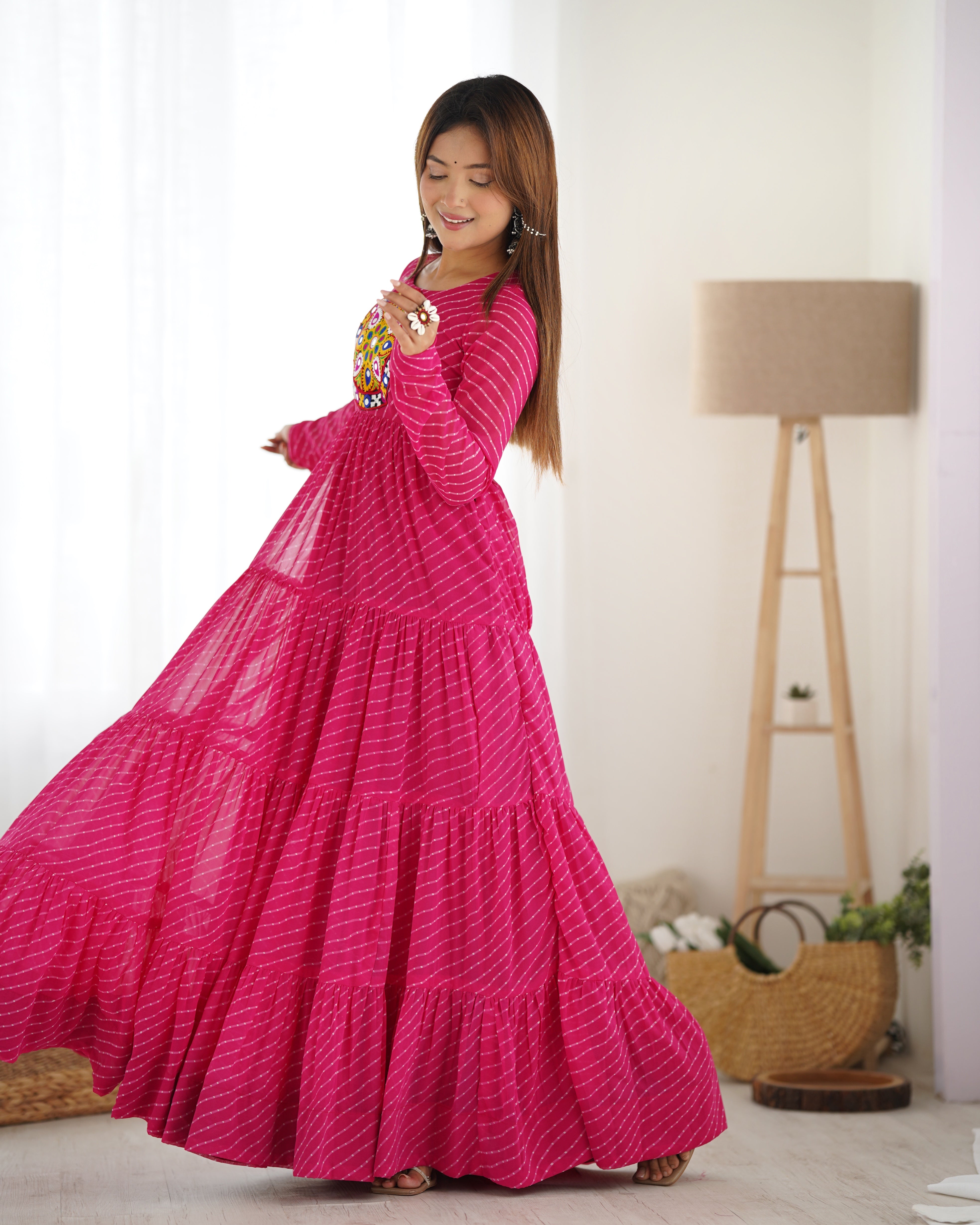 PRINT FABRIC FULLY FLAIR ANARKALI FULLY STTICHED GOWN