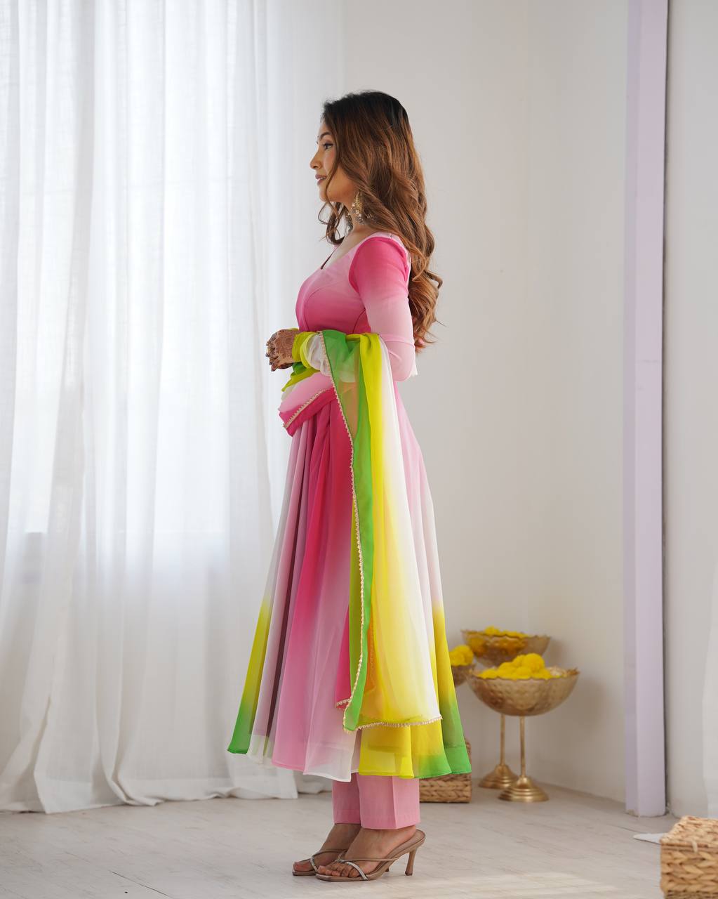 PURE SOFT FOX GEORGETTE MOST TRENDY PADDING FABRIC GOWN