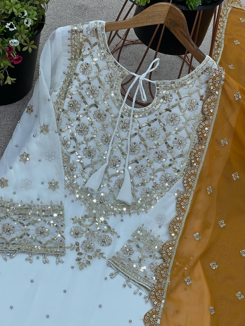 Party Wear Top-Plazzo and Dupatta With Heavy Embroidery Work