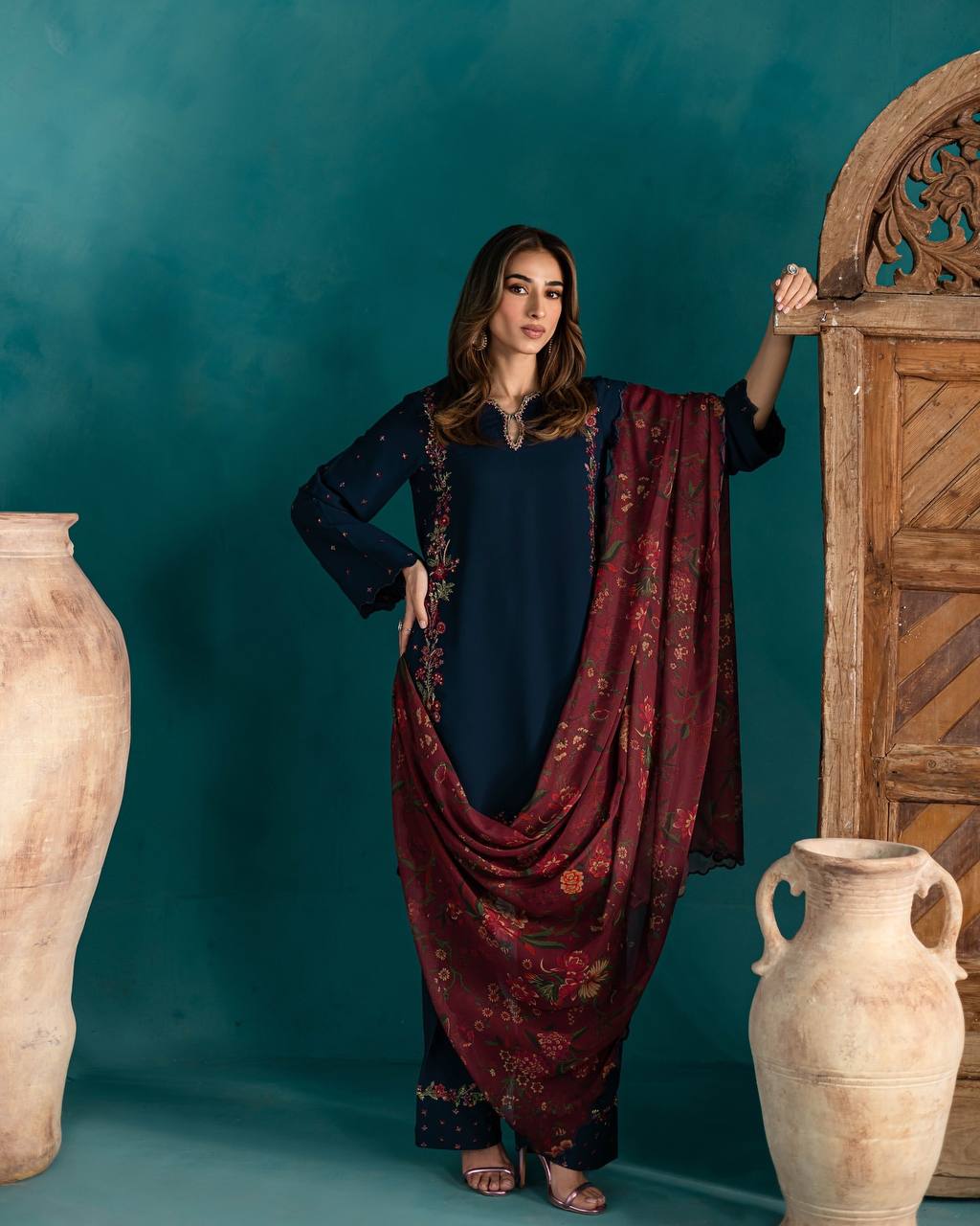Silk Top-Bottom And Dupatta Set