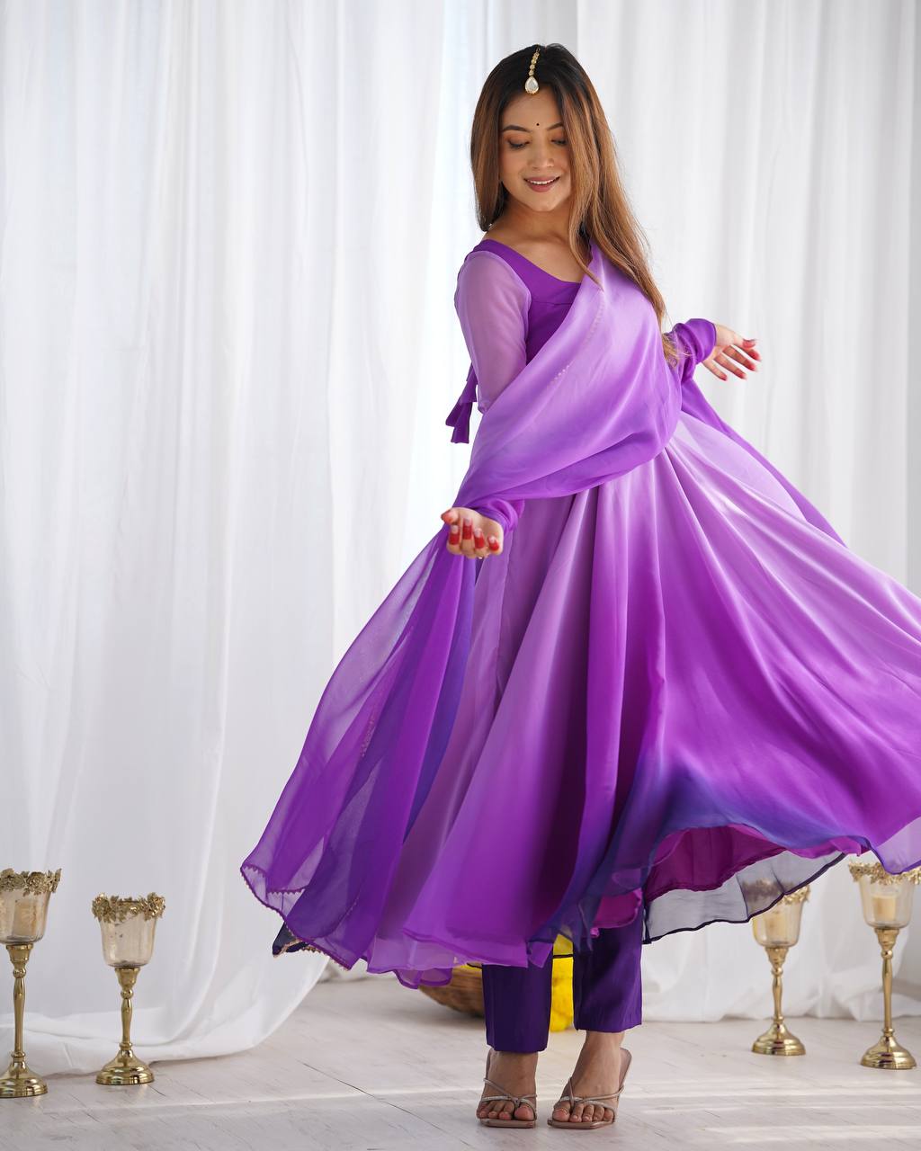 PURE SOFT FOX GEORGETTE MOST TRENDY PADDING FABRIC GOWN