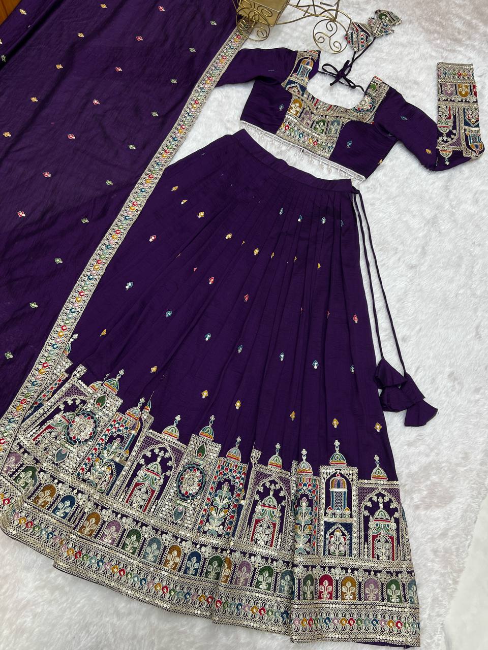 PURE VICHITRA SILK FABRIC LEHENGHA CHOLI