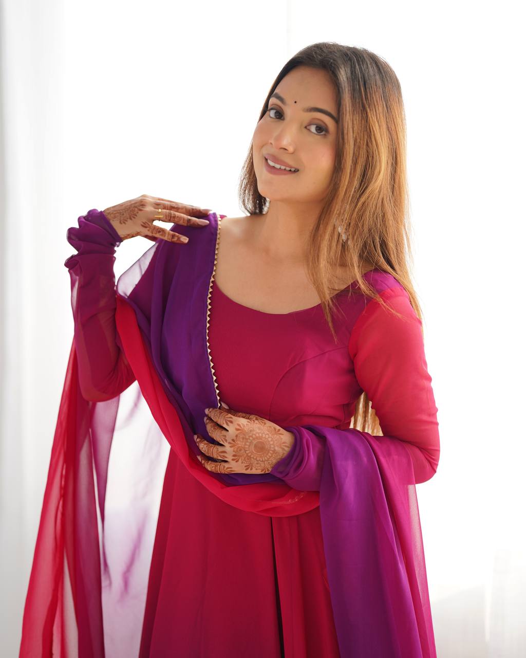 PURE SOFT FOX GEORGETTE MOST TRENDY PADDING FABRIC GOWN