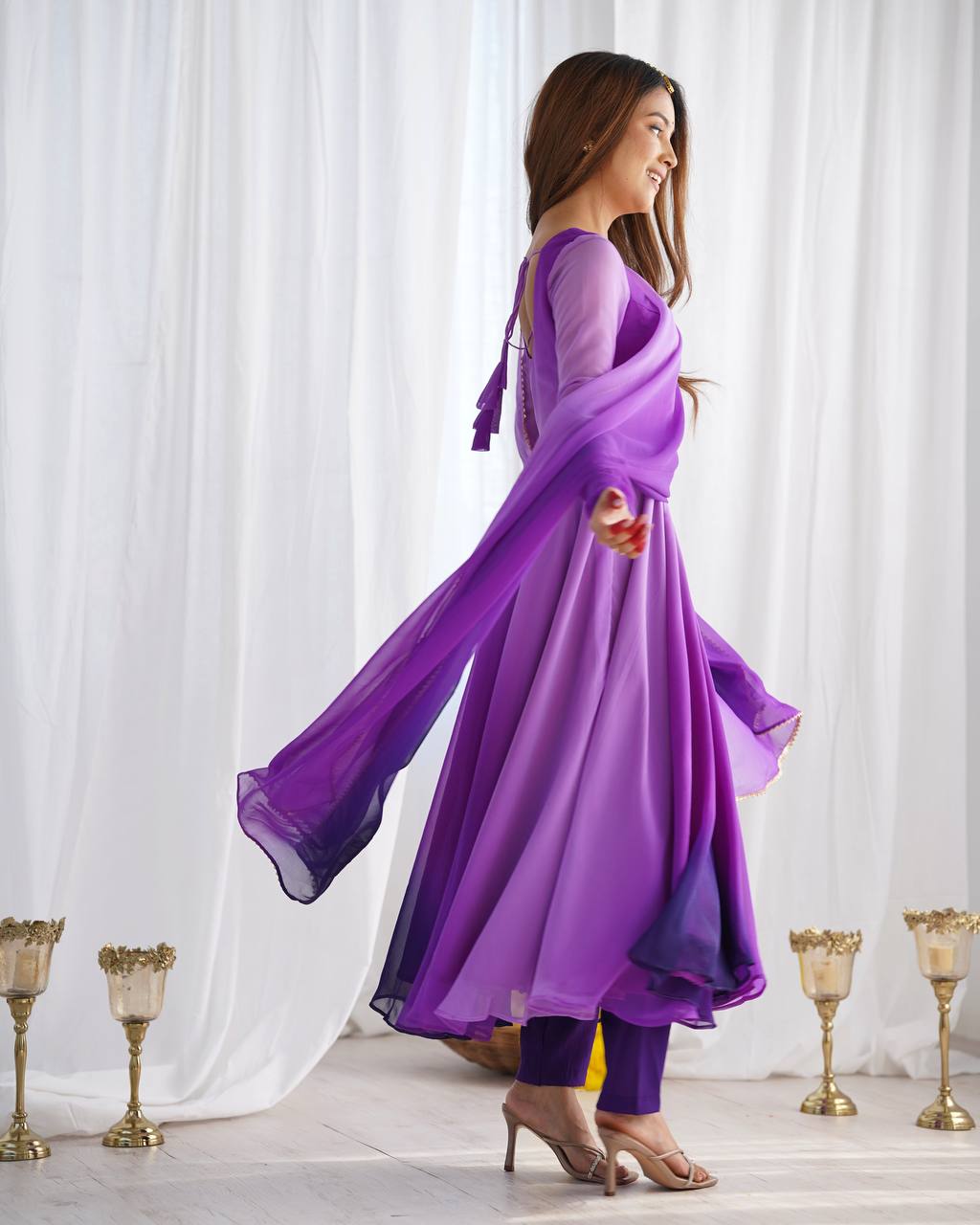 PURE SOFT FOX GEORGETTE MOST TRENDY PADDING FABRIC GOWN