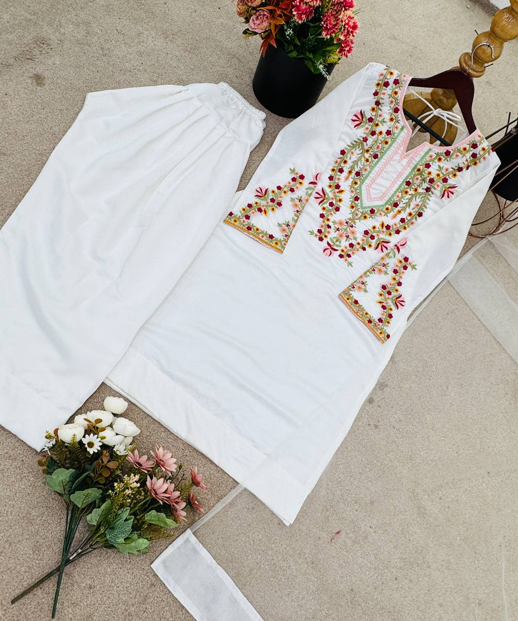 Silk Top-Bottom And Dupatta Set