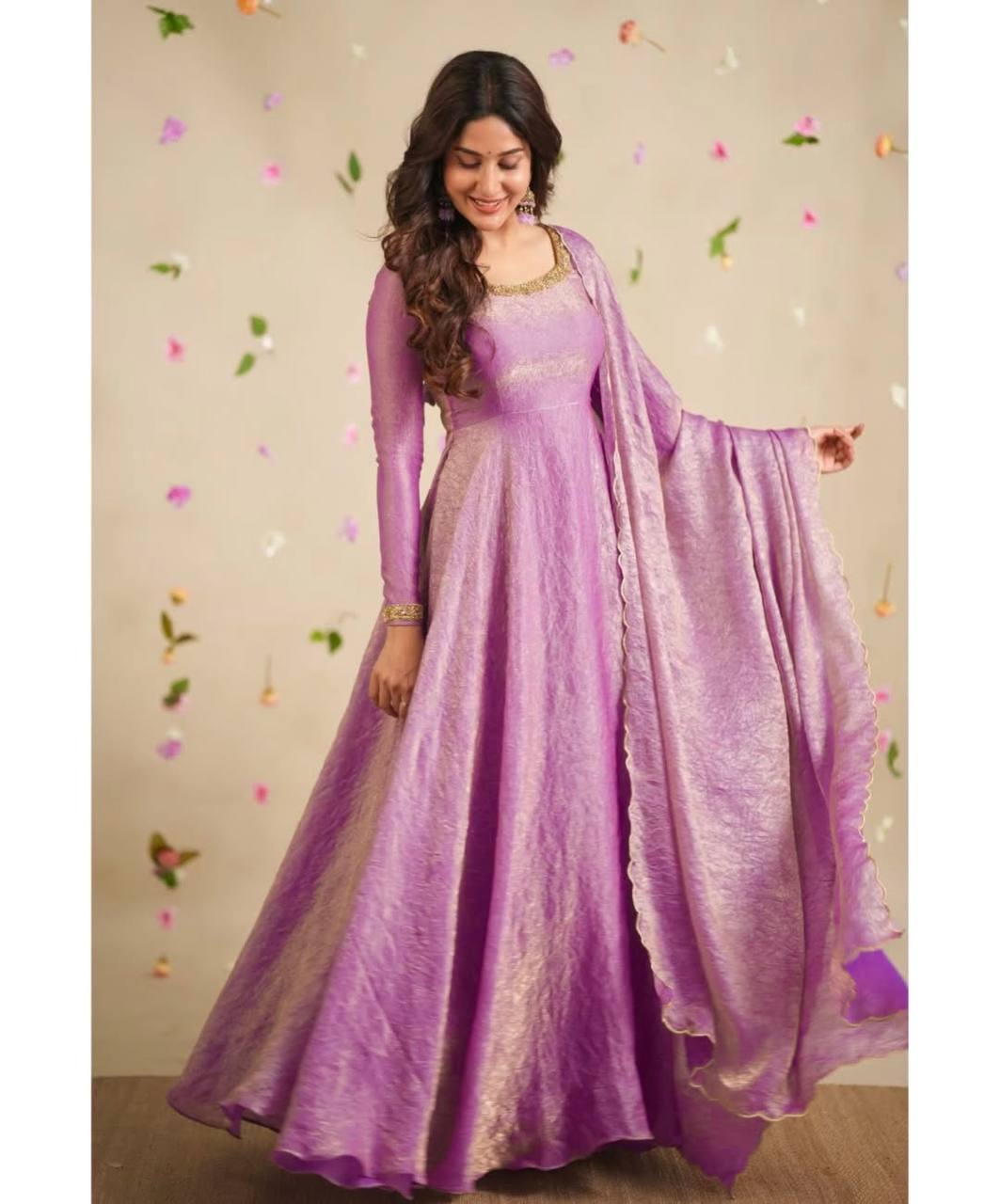 Party Wear Fancy Fabric In Embroidery Work Anarkali Gown