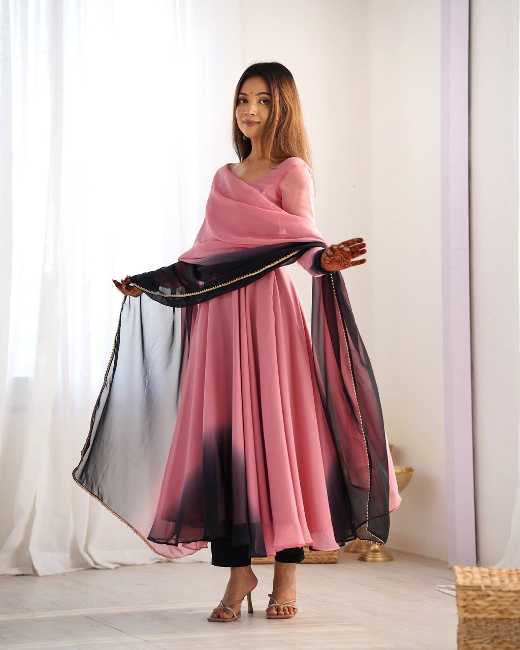 PURE SOFT FOX GEORGETTE MOST TRENDY PADDING FABRIC GOWN