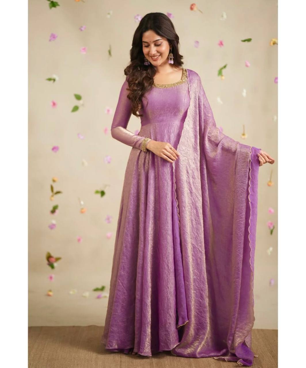 Party Wear Fancy Fabric In Embroidery Work Anarkali Gown